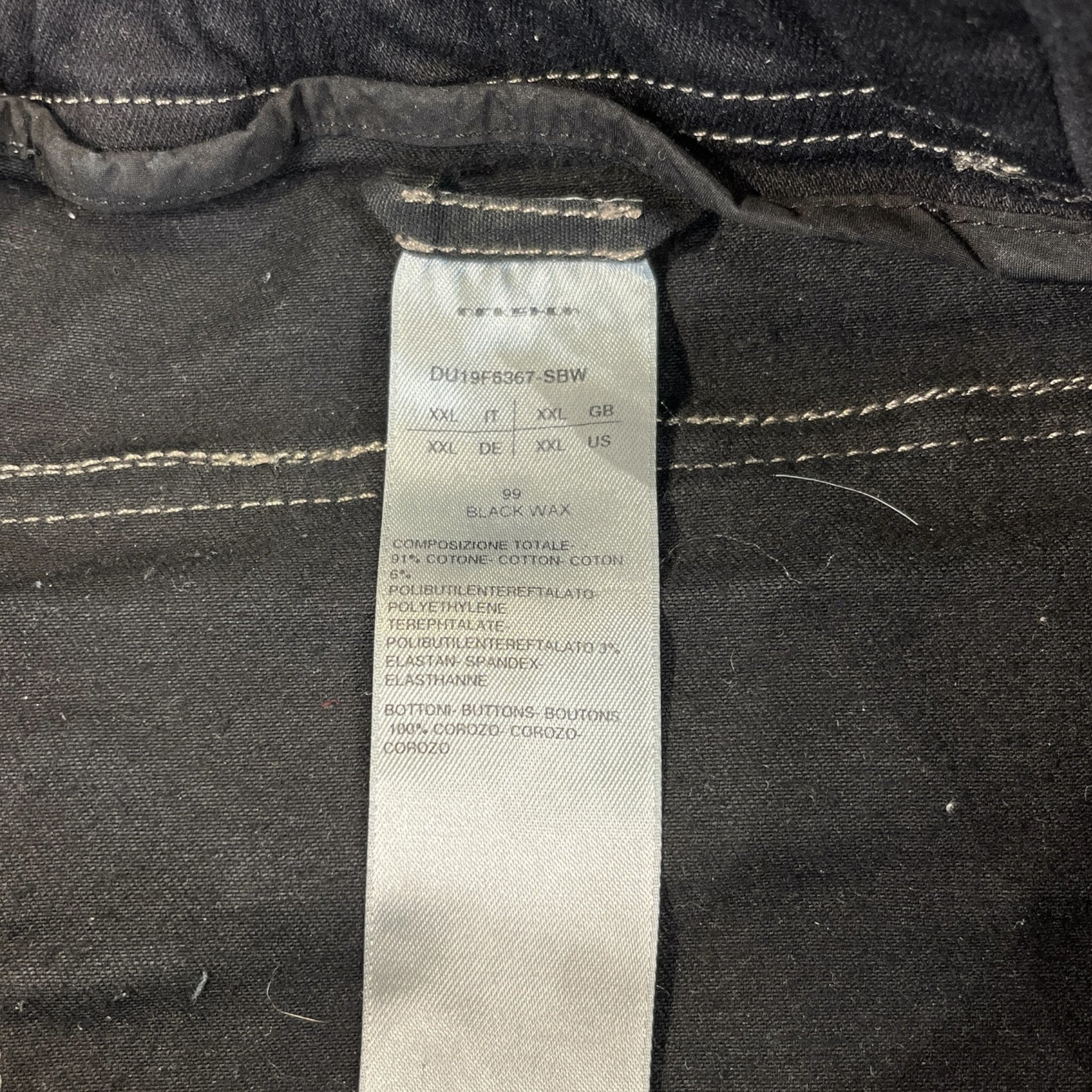 RICK OWENS DRKSHDW/Straight Pants/XXL/Denim/BLK/Button Fly/WAXED DENIM view 3