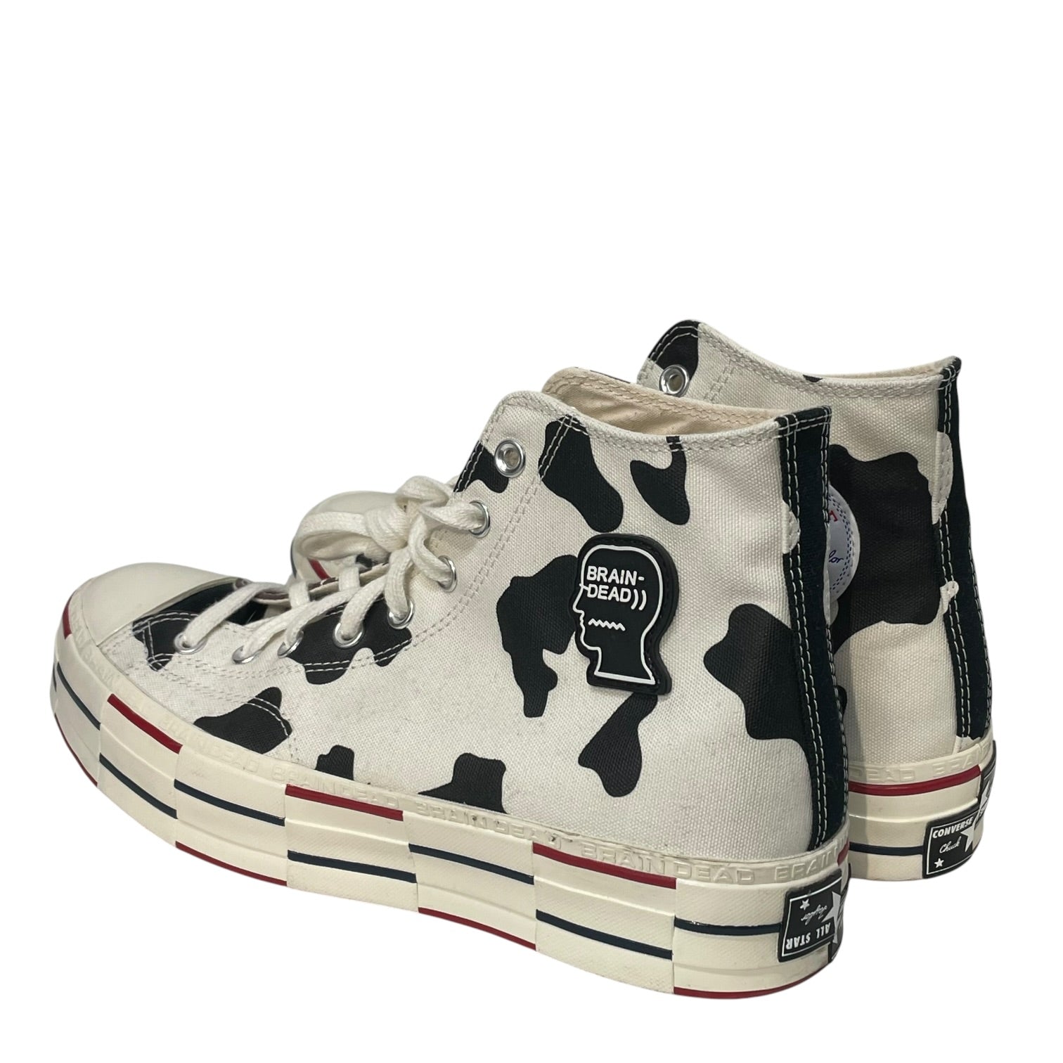 CONVERSE/Brain Dead/Hi-Sneakers/US 10/Animal Pattern/Cotton/CRM/cow print platform view 2