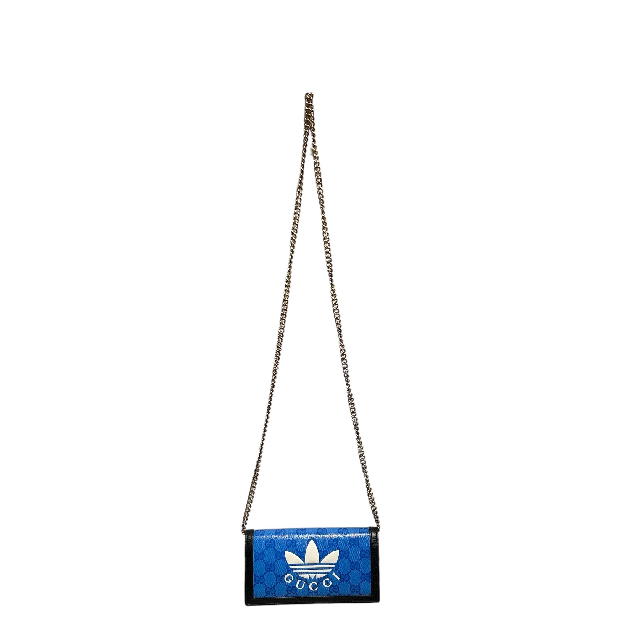 GUCCI/adidas/Cross Body Bag/Monogram/Leather/BLU/Chain Wallet Crossbody view 1