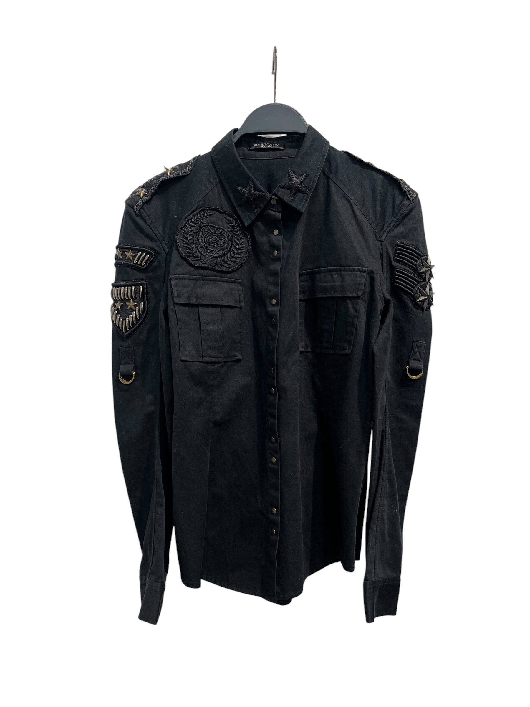BALMAIN/Military Jkt/38/Cotton/BLK/STUDDED STAR SHOULDERS view 1