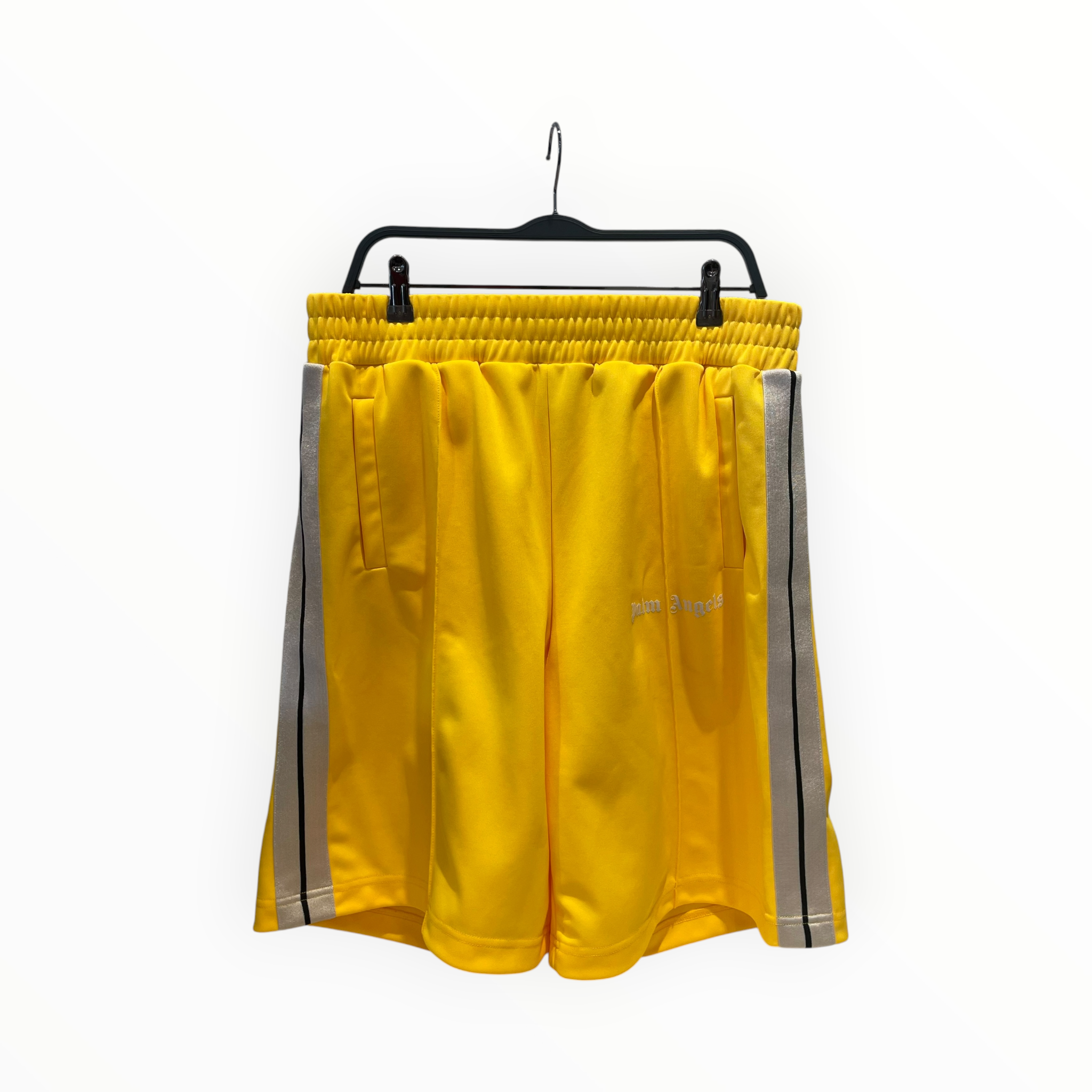 Palm Angels/Shorts/XL/Polyester/YEL/Stripe/STRIPED TRACK SHORTS view 1