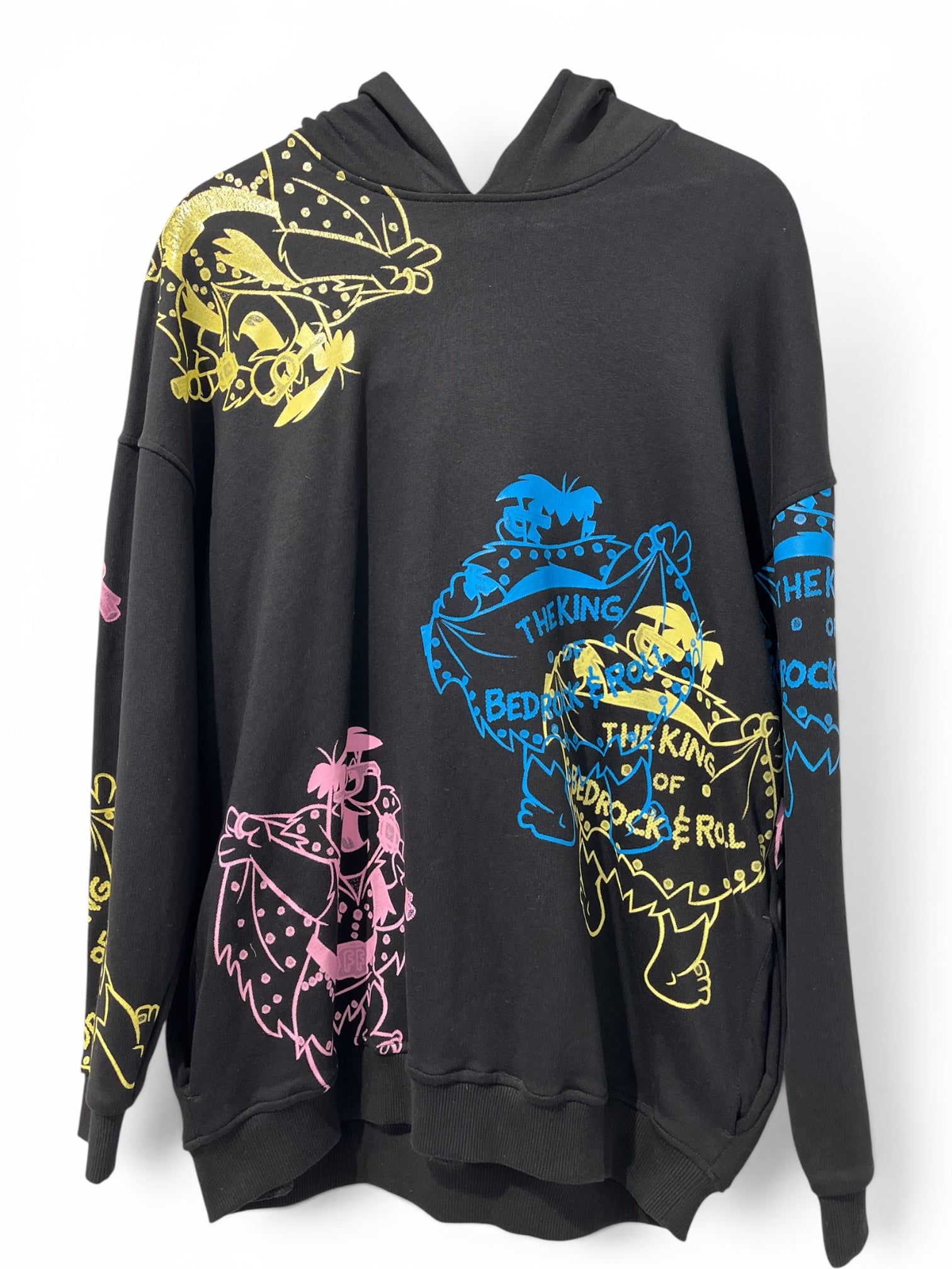 JEREMY SCOTT/Hoodie/42/Cotton/BLK/FLINSTONES PNK BLU YEL view 1