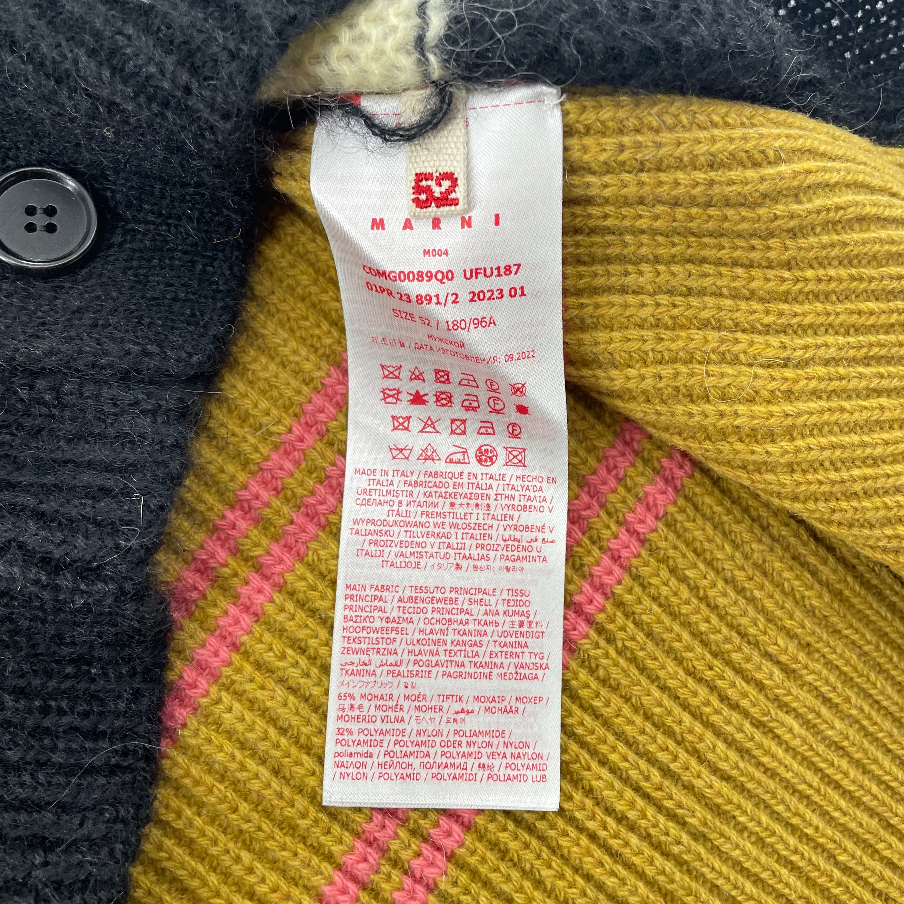 MARNI/Cardigan/52/Stripe/Wool/MLT/W/B STRIPES FRONT/KHK/PNK STRP view 4