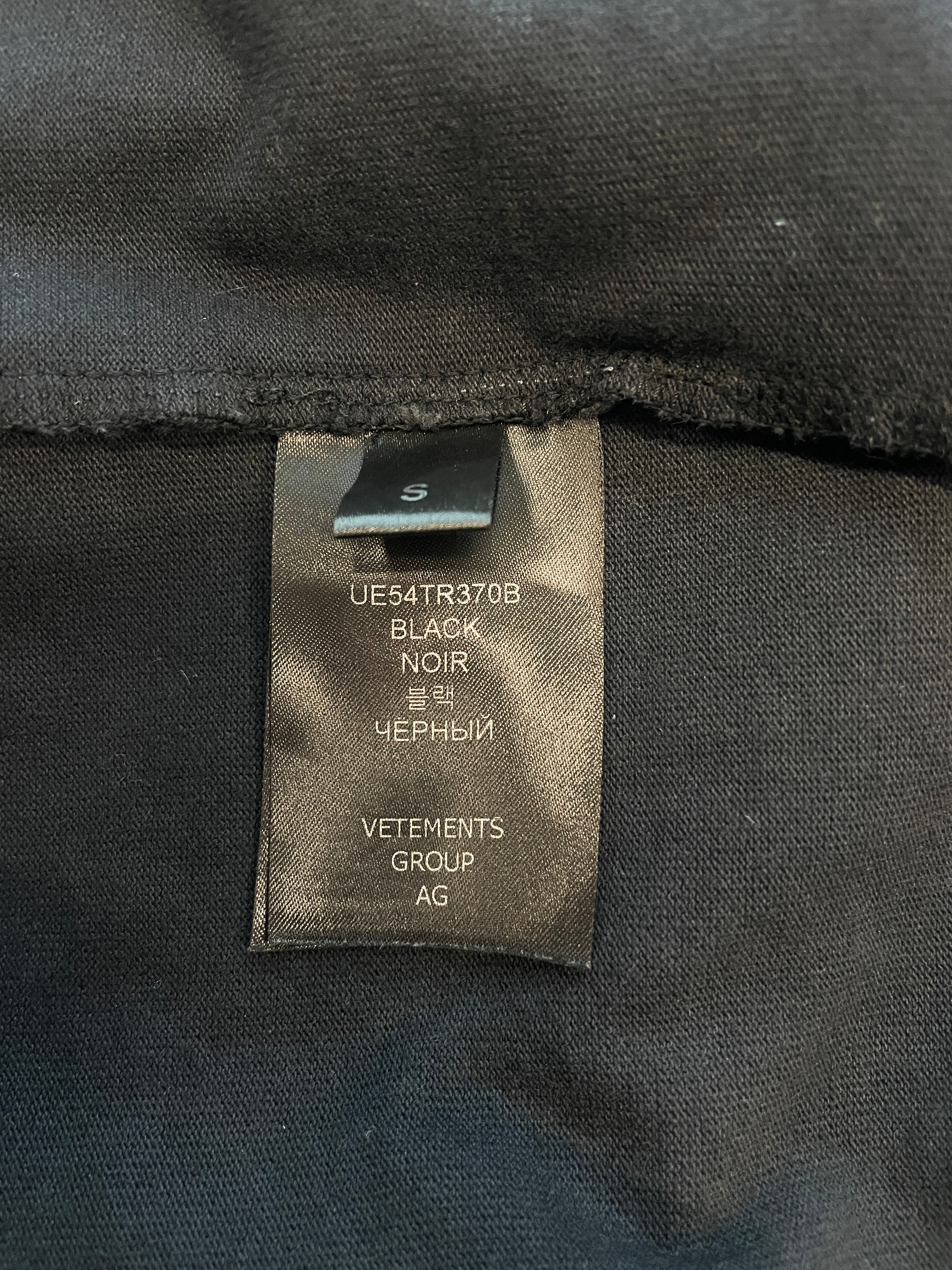 VETEMENTS/T-Shirt/S/Cotton/BLK/VETEMENTS IM QUITTING TEE view 6