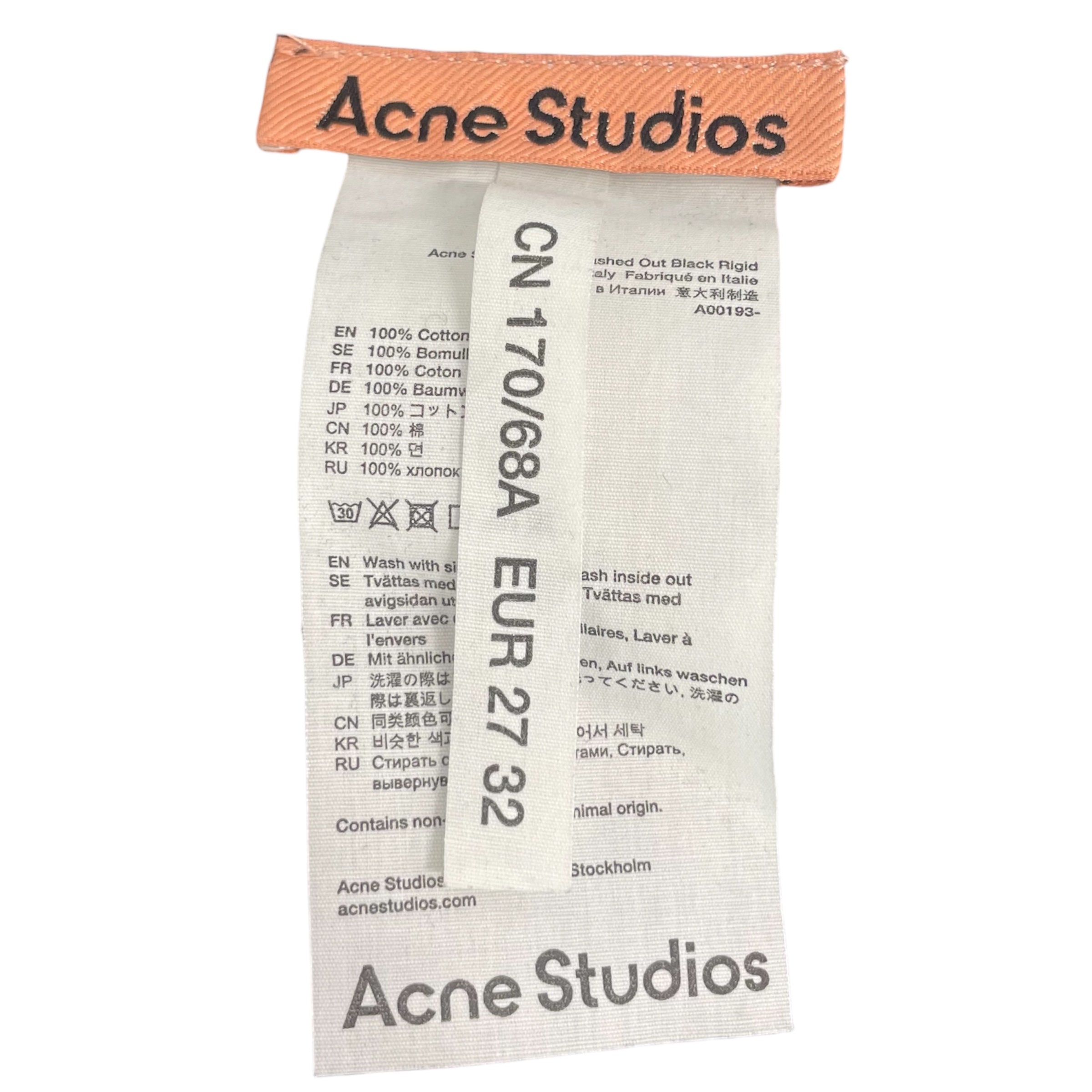 Acne Studios/Straight Pants/27/Denim/BLK/1990s Washed Out Black Denim view 7