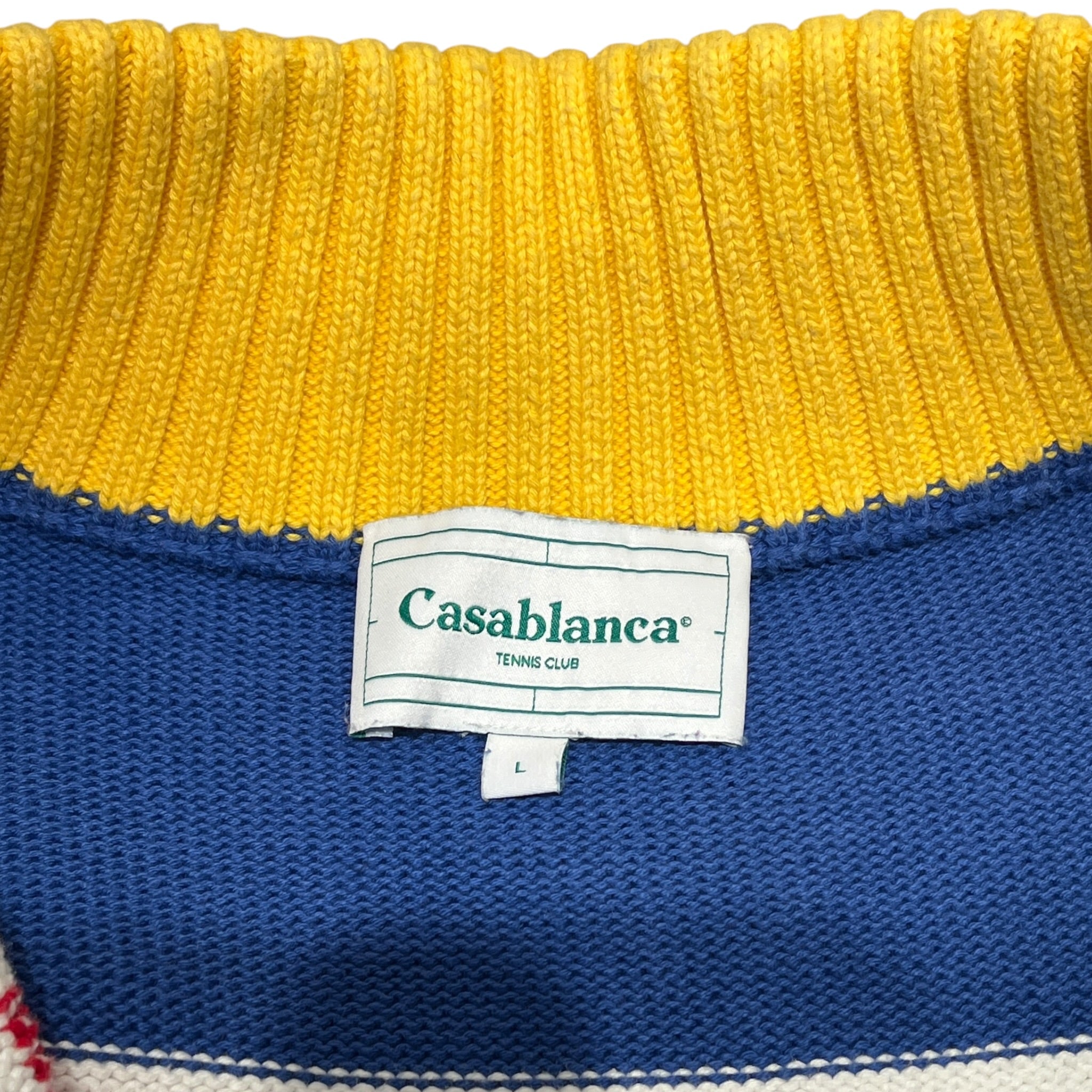 CASABLANCA/Sweater/L/Cotton/BLU/court knit view 3