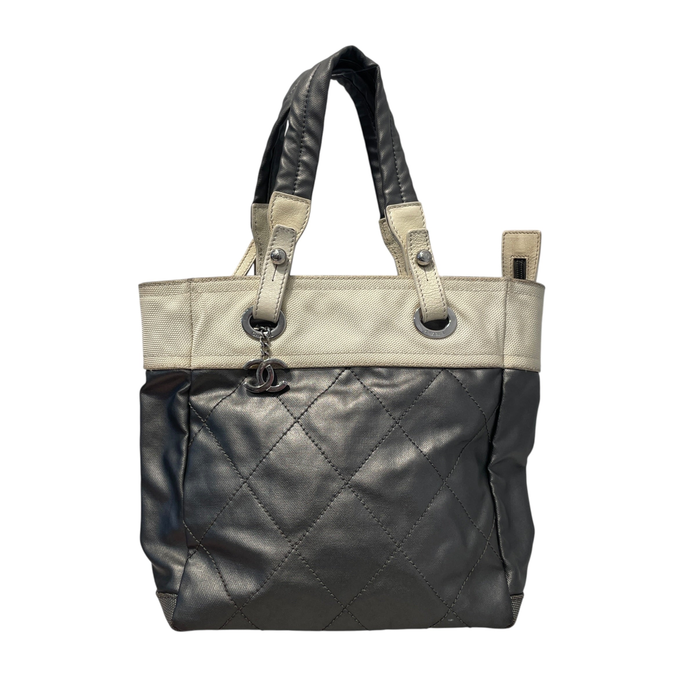 CHANEL/Tote Bag/Leather/SLV/Small Paris-Biarritz Tote Bag view 1