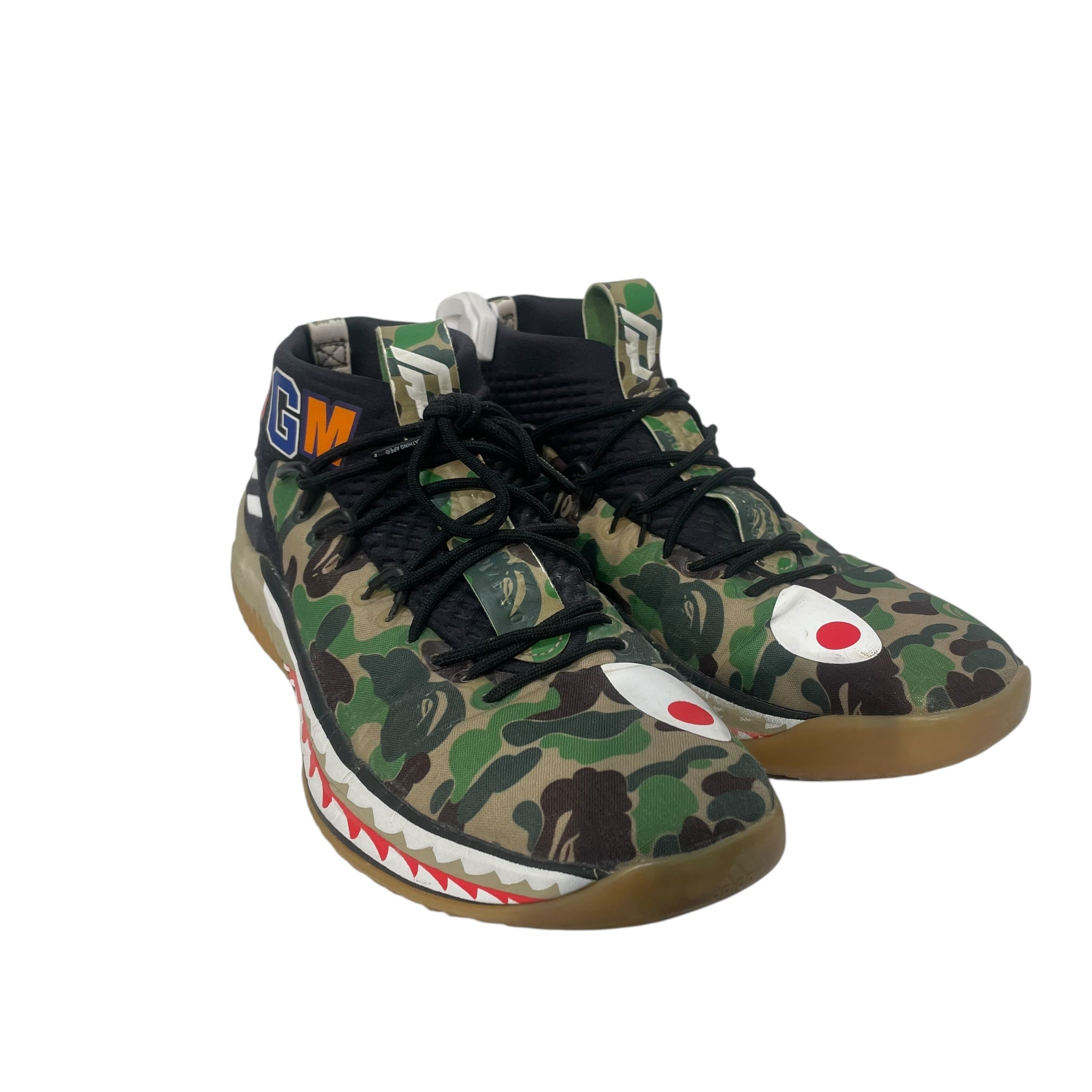 adidas/A BATHING APE/DAME4 BAPE/Hi-Sneakers/US 9/Camouflage/Cotton/GRN/AP9974 view 1