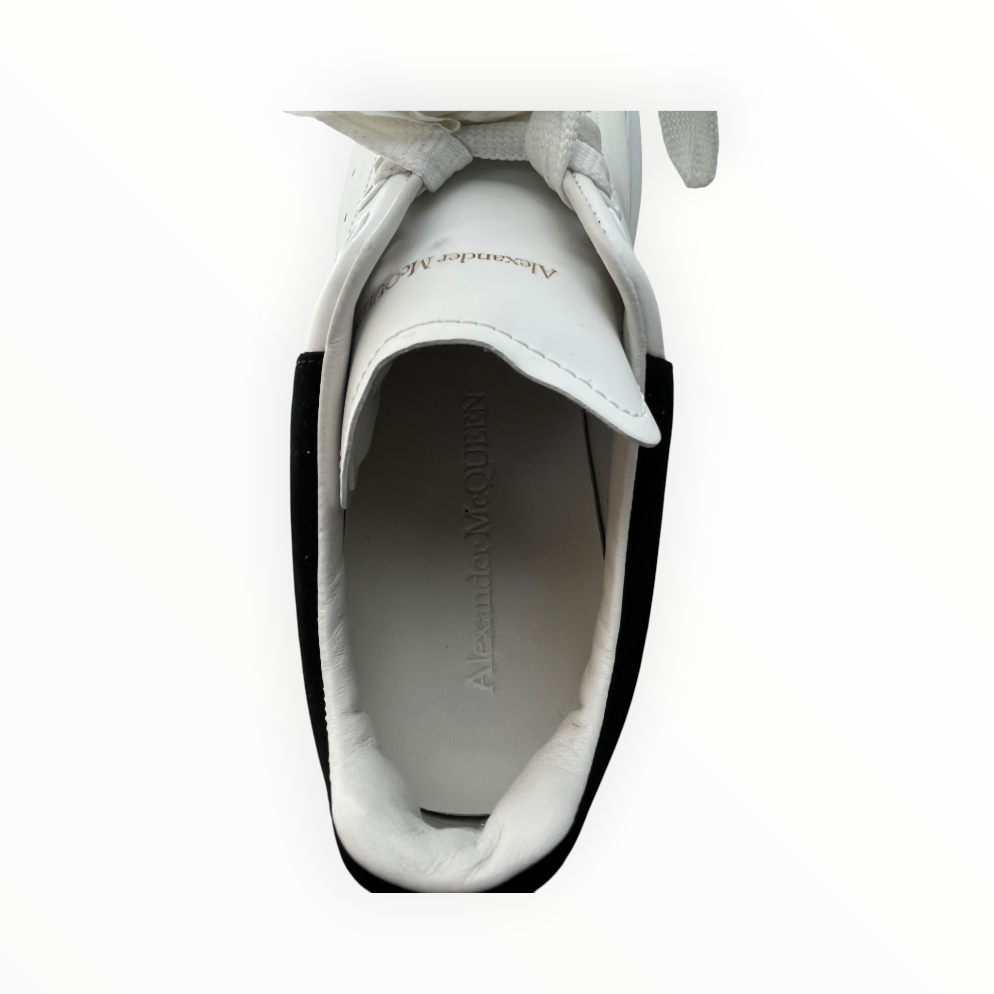 Alexander McQueen/Low-Sneakers/EU 38.5/Leather/WHT/BLACK SUEDE BACK view 3