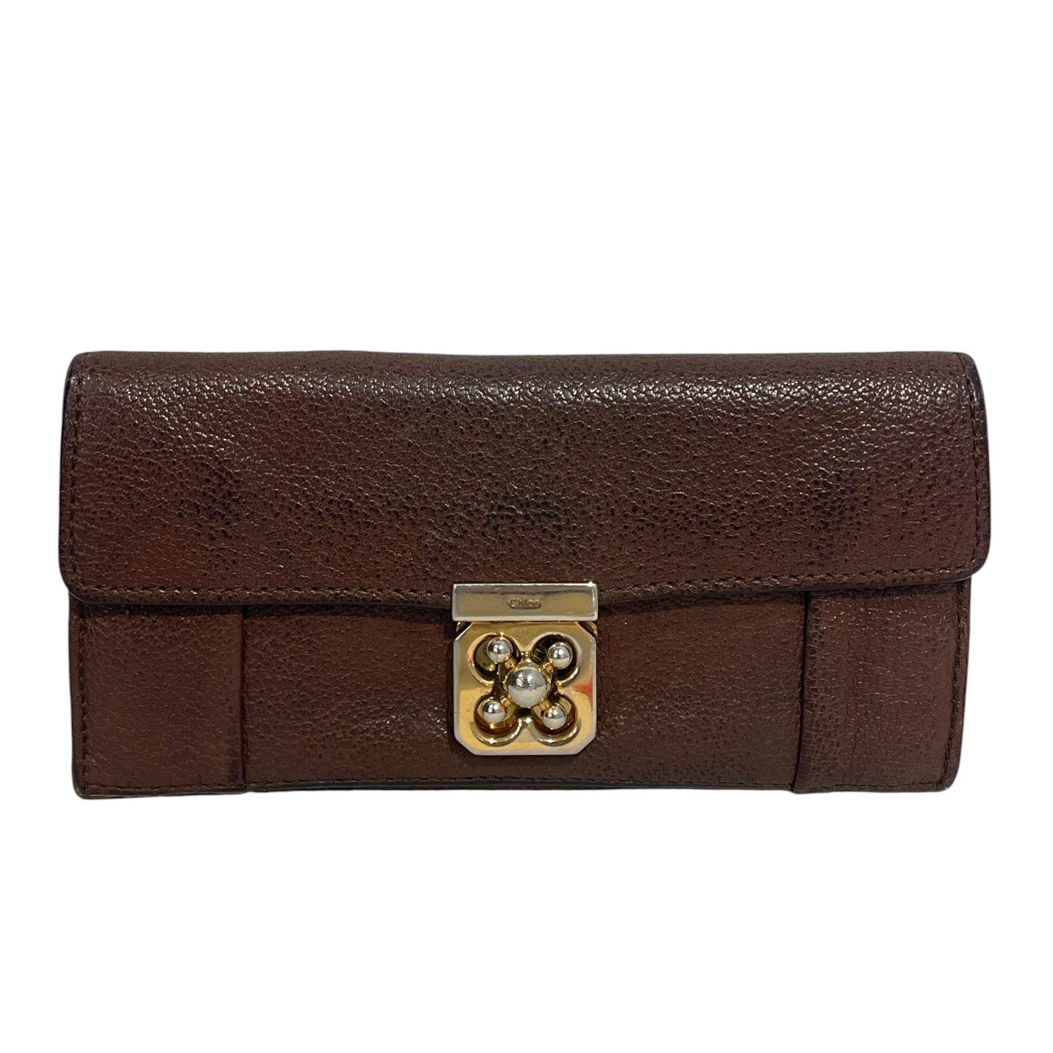 Chloe/Long Wallet/Leather/BRW/L's/KB7GMY3, WHEEL CLOSURE view 1