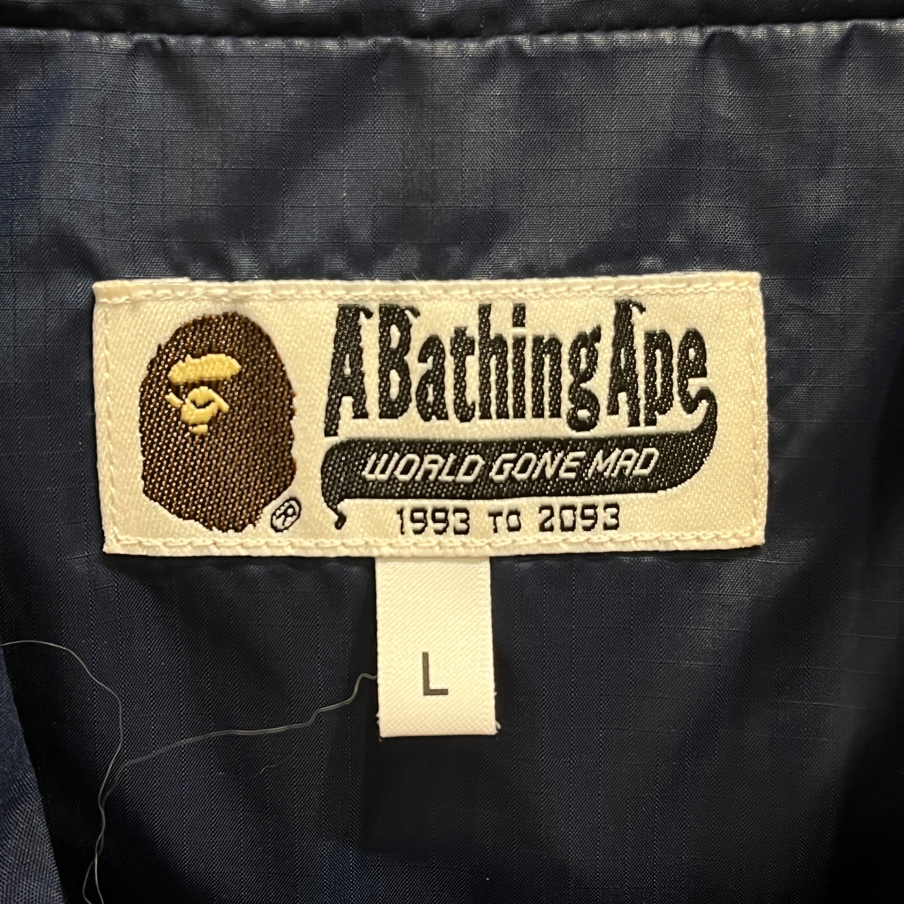 A BATHING APE/Windbreaker/L/Nylon/BLU/Camouflage/Orange Zipper view 3