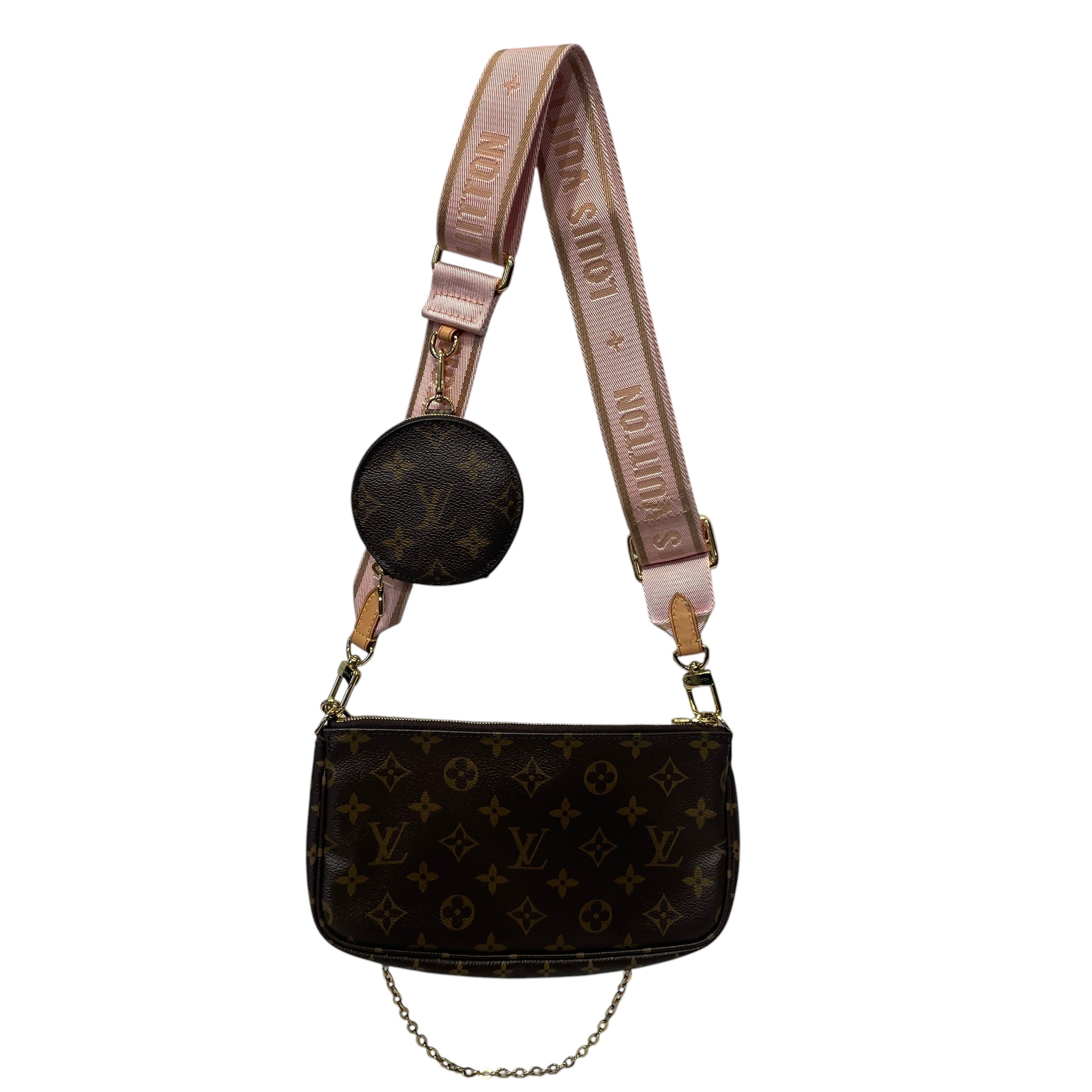 LOUIS VUITTON/Cross Body Bag/Monogram/Leather/BRW/MINI POCHETTE W/ COIN POUCH view 2