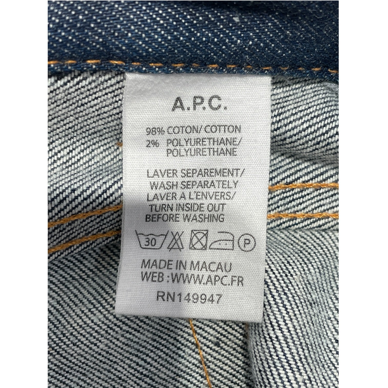 A.P.C./Straight Pants/29/Cotton/NVY/Navy Blue Stright Jeans view 4