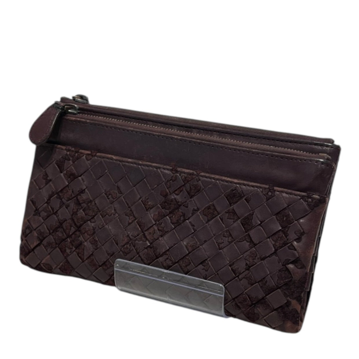 BOTTEGA VENETA/Long Wallet/Leather/BRW/DOUBLE ZIPPER POUCH view 1
