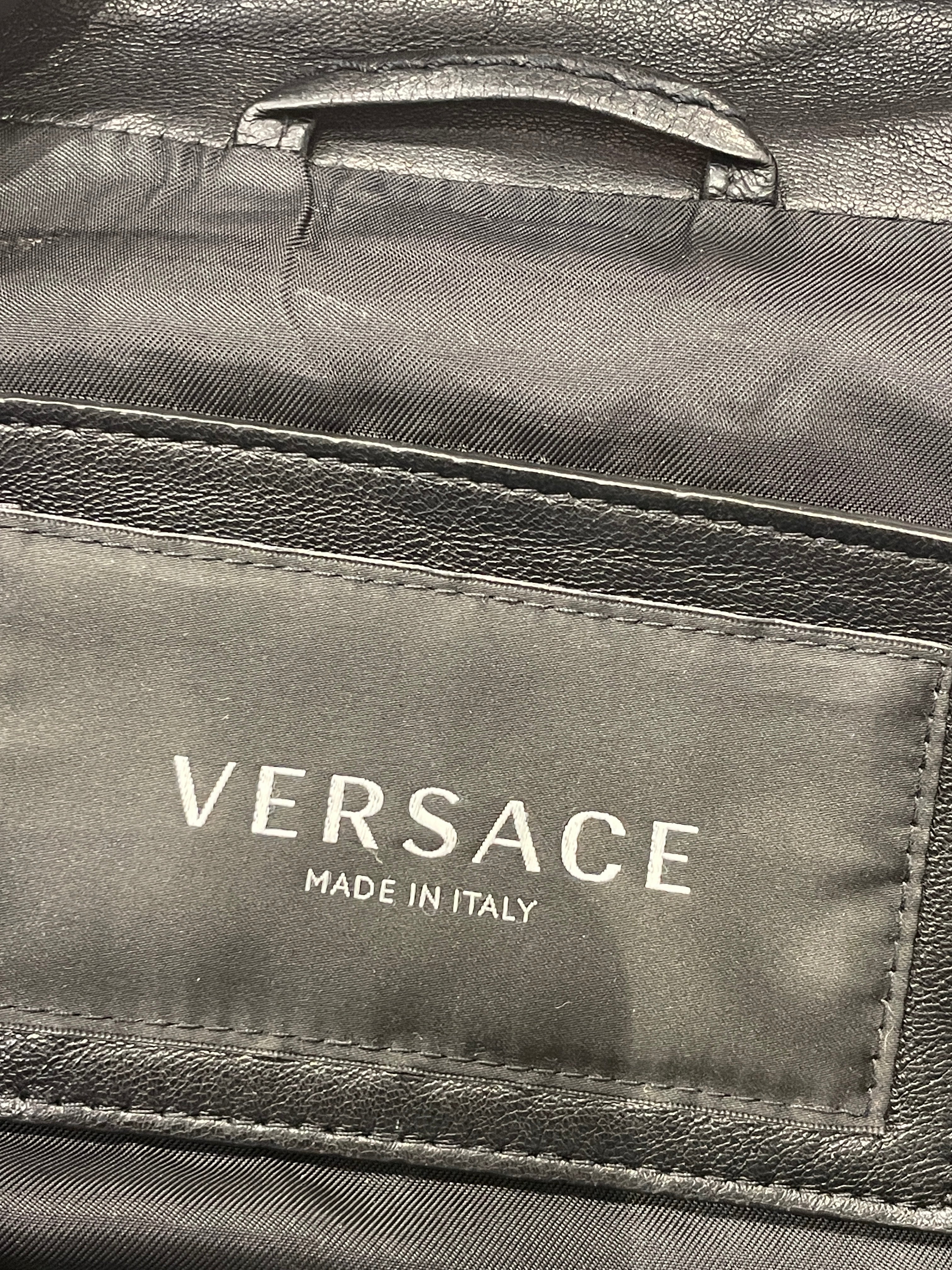 VERSACE/Leather Jkt/52/Leather/BLK/BIKER AW2022 NAPPA LEATHER view 3
