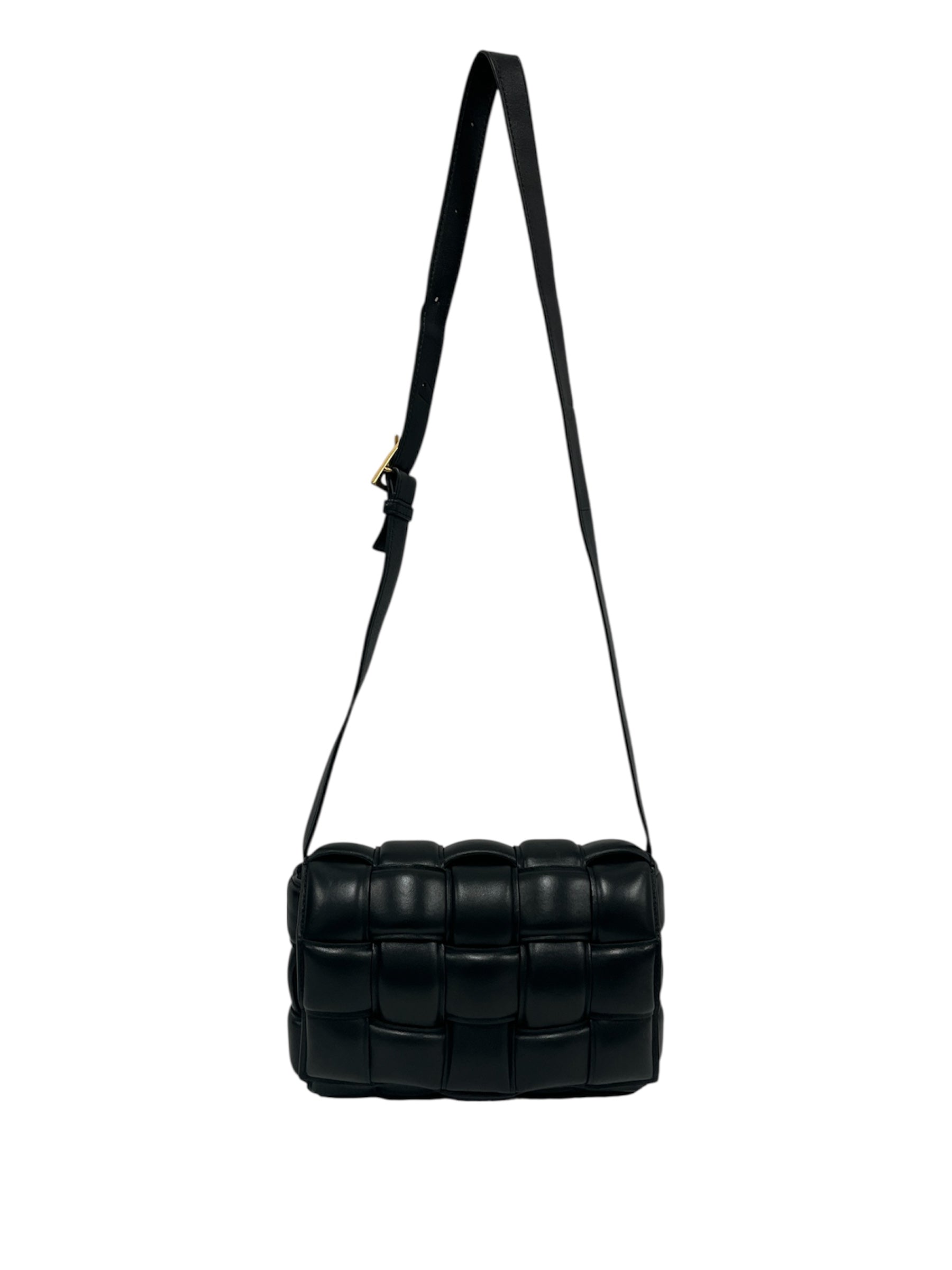 BOTTEGA VENETA/Cross Body Bag/Lambskin/BLK/Black Padded Cassette view 1