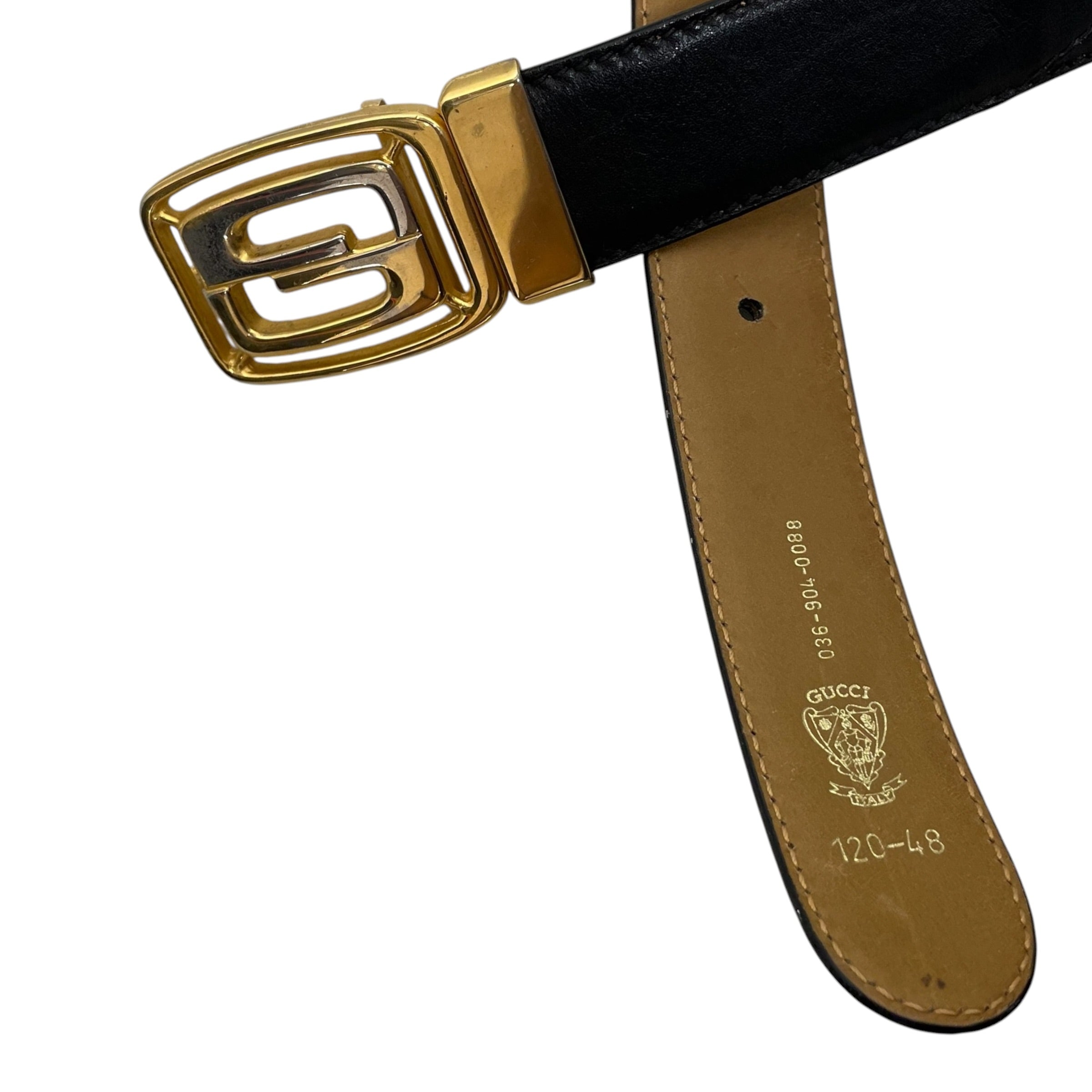GUCCI/Belt/Leather/BLK/M's/vintage belt 0369040088 view 2