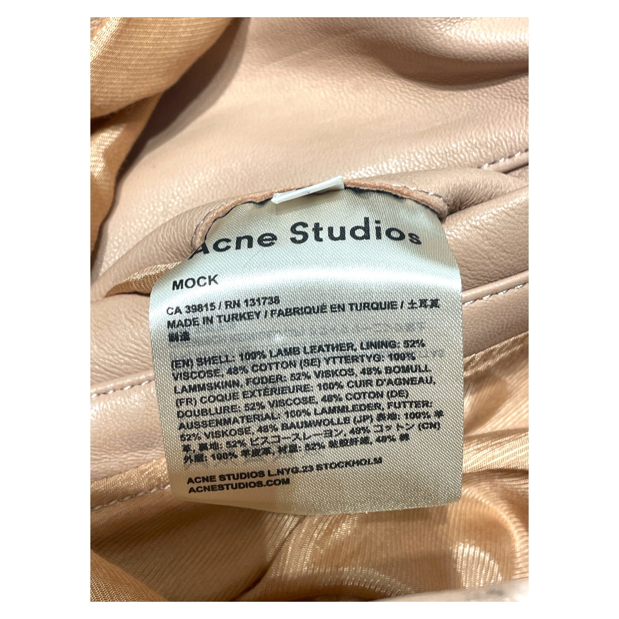 Acne Studios/Leather Jkt/34/Leather/BEG/Moto Jacket view 4