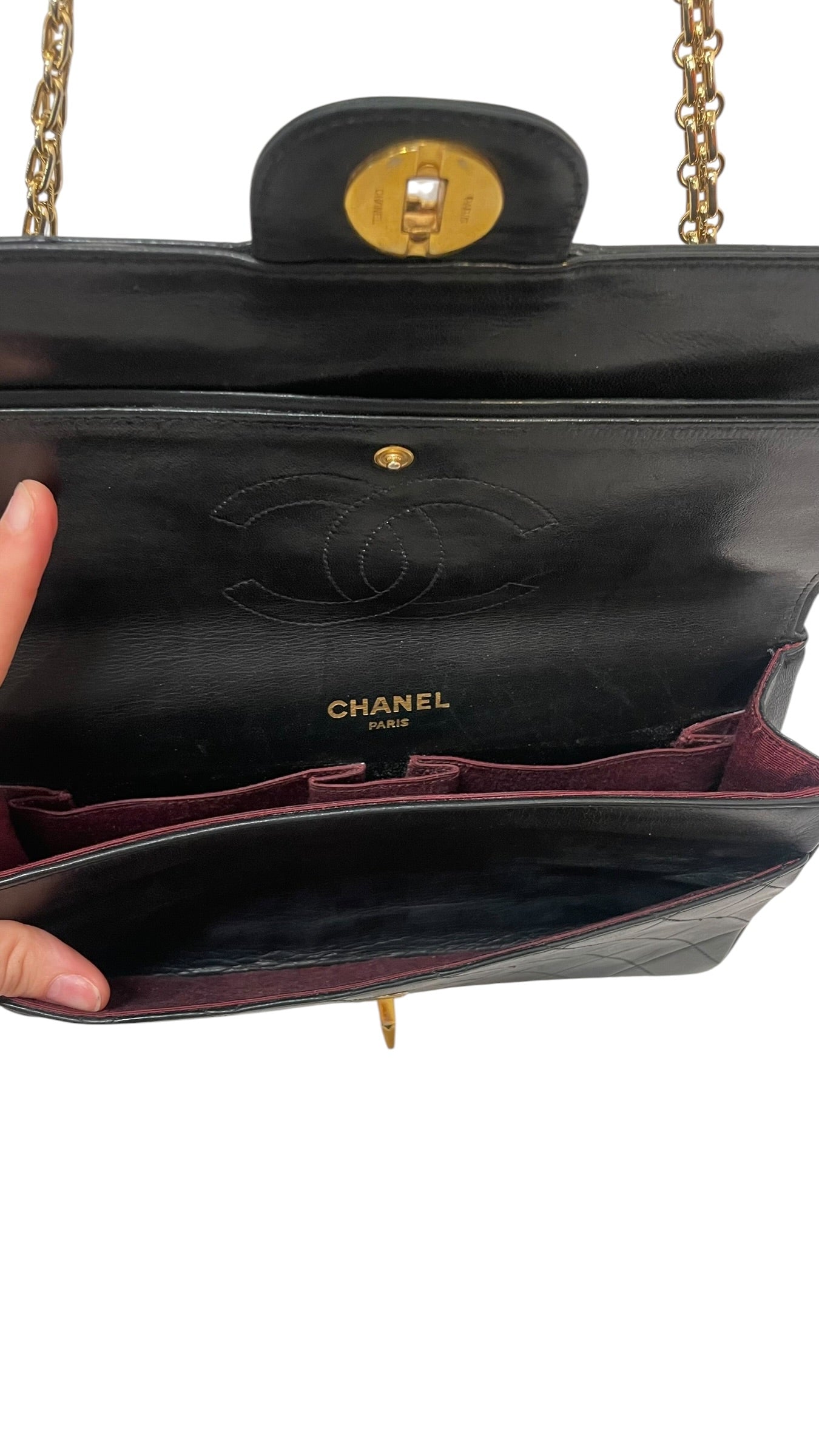 CHANEL/Bag/Lambskin/BLK/double flap medium classic view 5