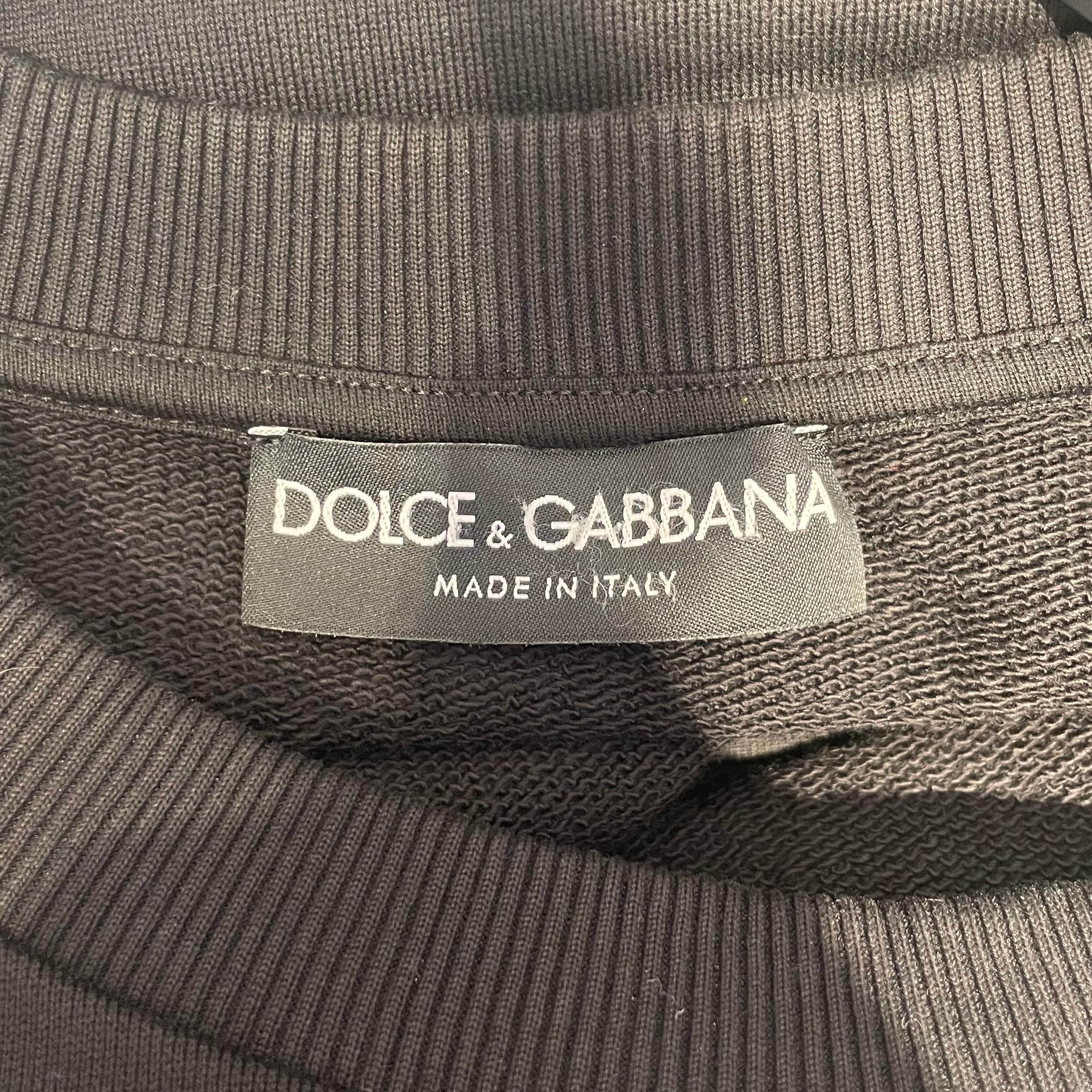 DOLCE&GABBANA/Sweatshirt/46/Cotton/BLK/circular DG logo graphic view 3