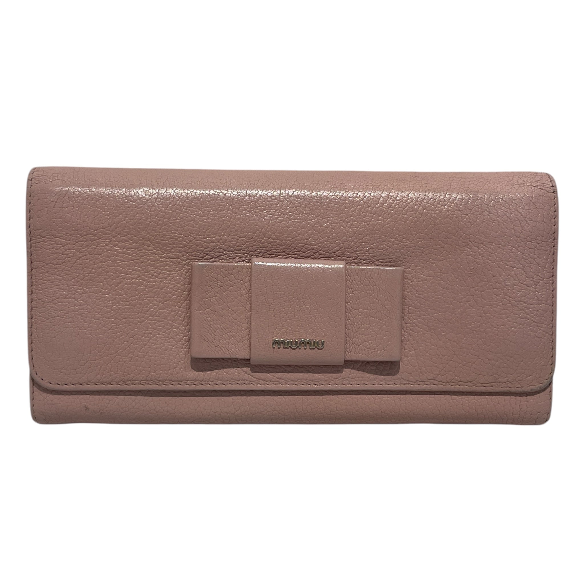 MIU MIU/Bifold Wallet/Leather/PNK/L's/madras fiocco view 1