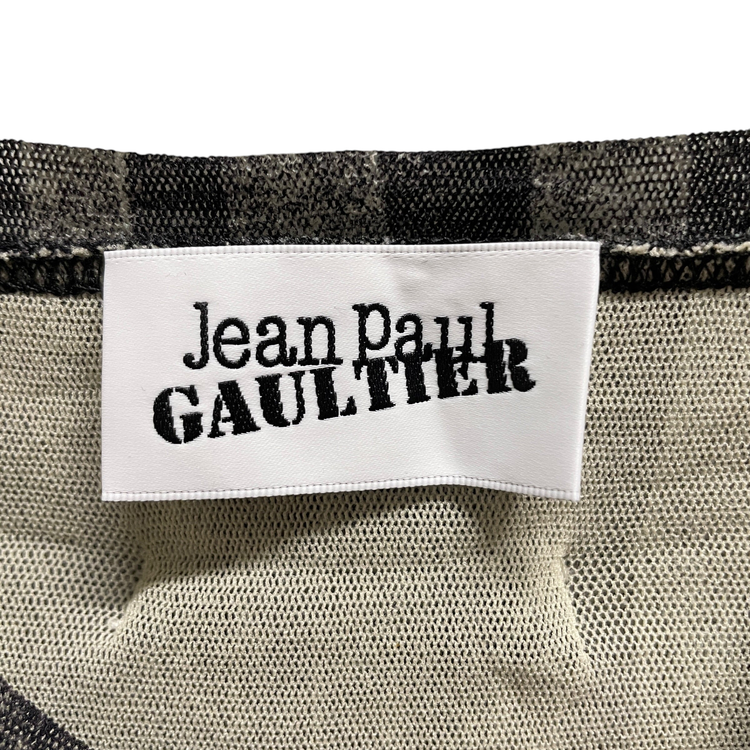 Jean Paul Gaultier/LS T-Shirt/L/Polyester/GRY/All Over Print/DOUBLE LAYER/SWIRL PATTERN view 3