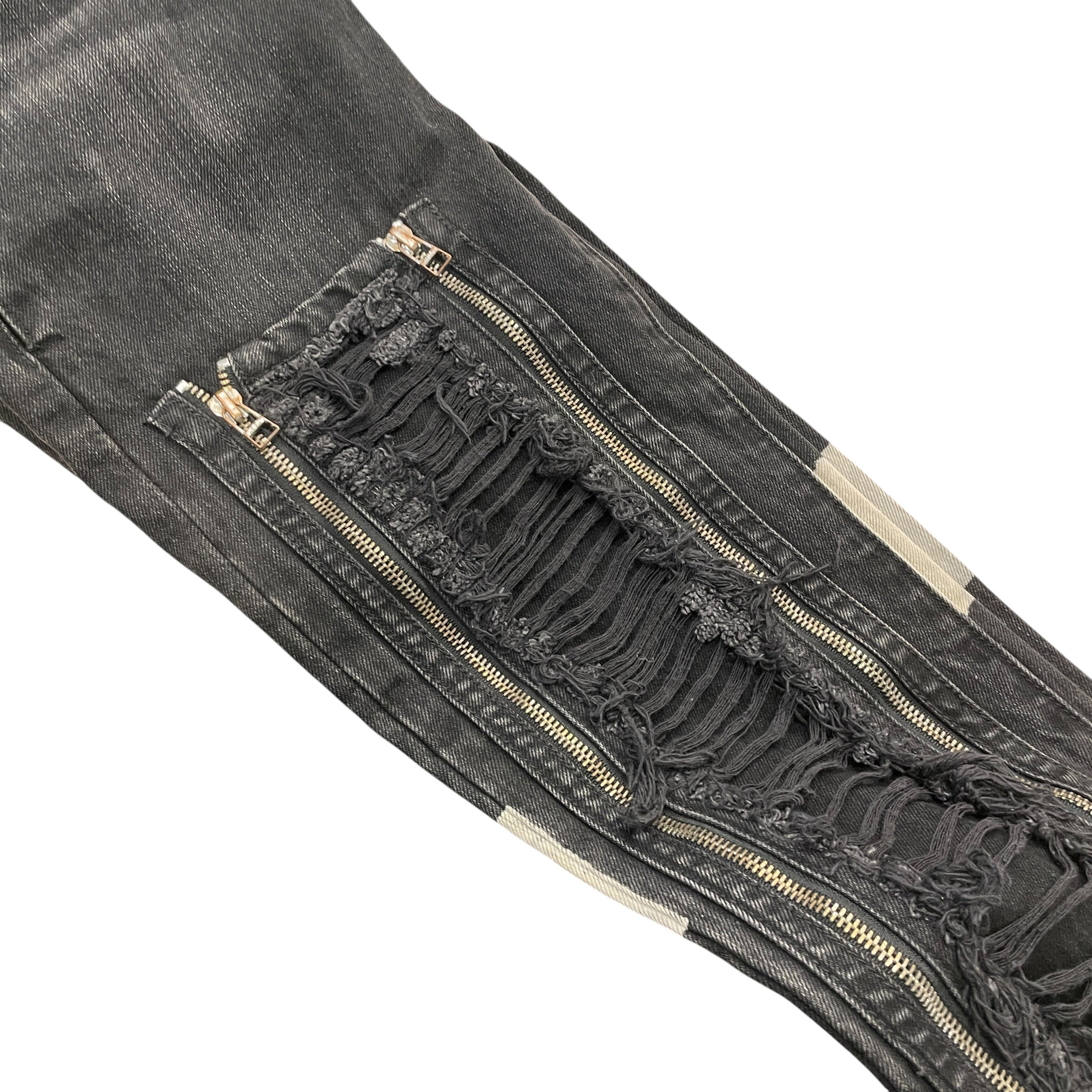 HOOD BY AIR./Skinny Pants/26/Cotton/BLK/ZIP DISTRESSED JEAN view 6