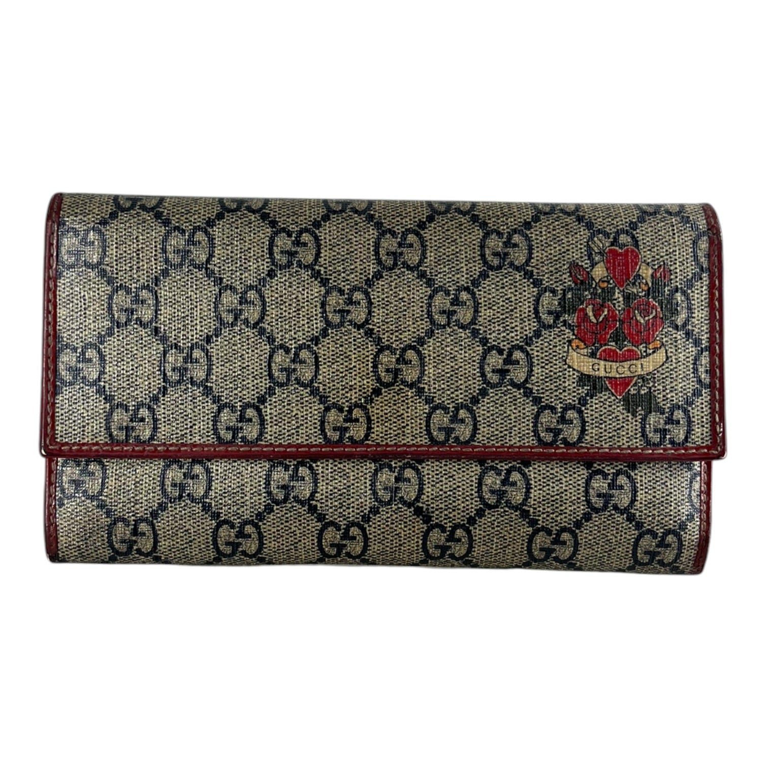 GUCCI/Long Wallet/Monogram/Leather/BEG/L's/TATTOO HEART LONG WALLET view 1