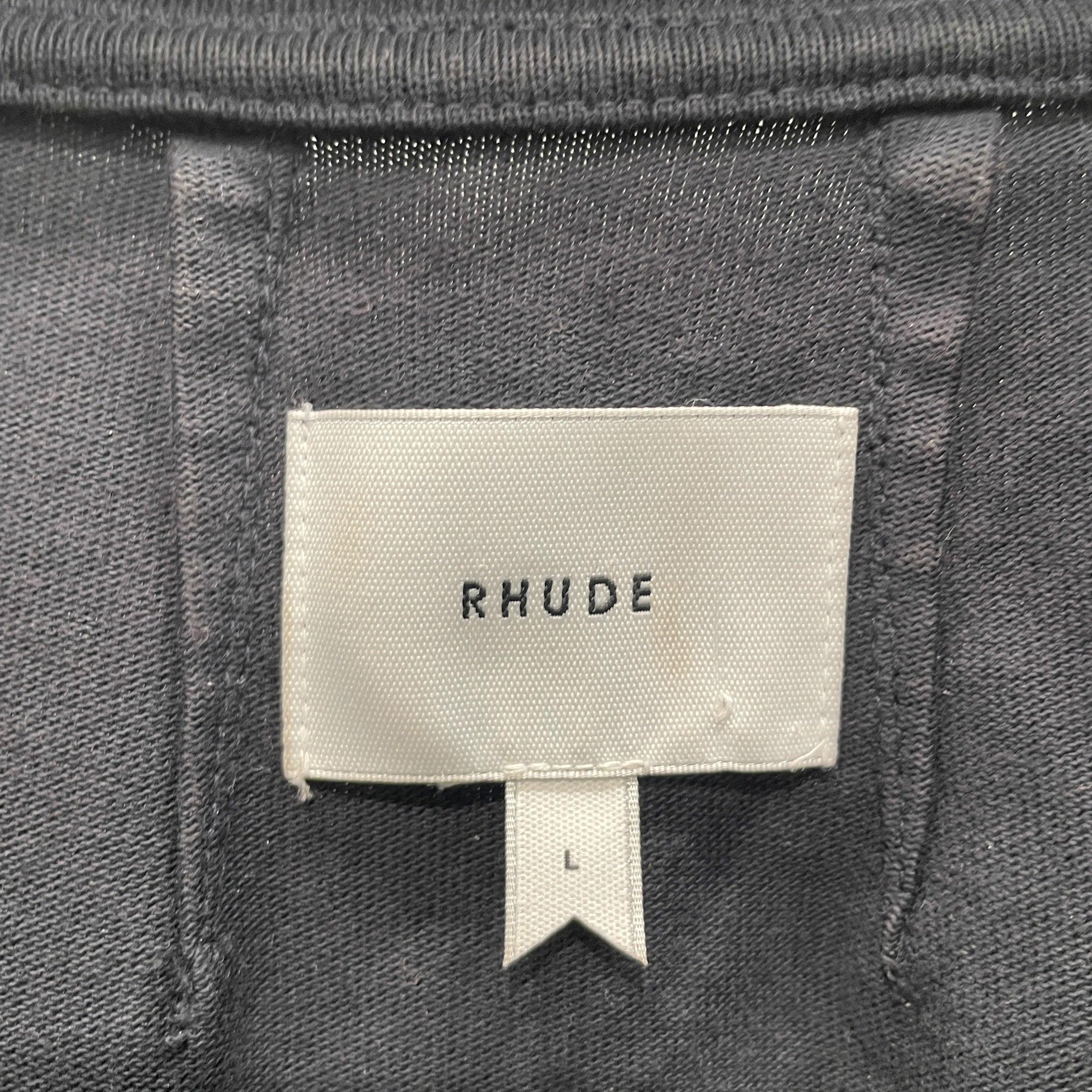 RHUDE/T-Shirt/L/Cotton/BLK/racing crest graphic logo view 4