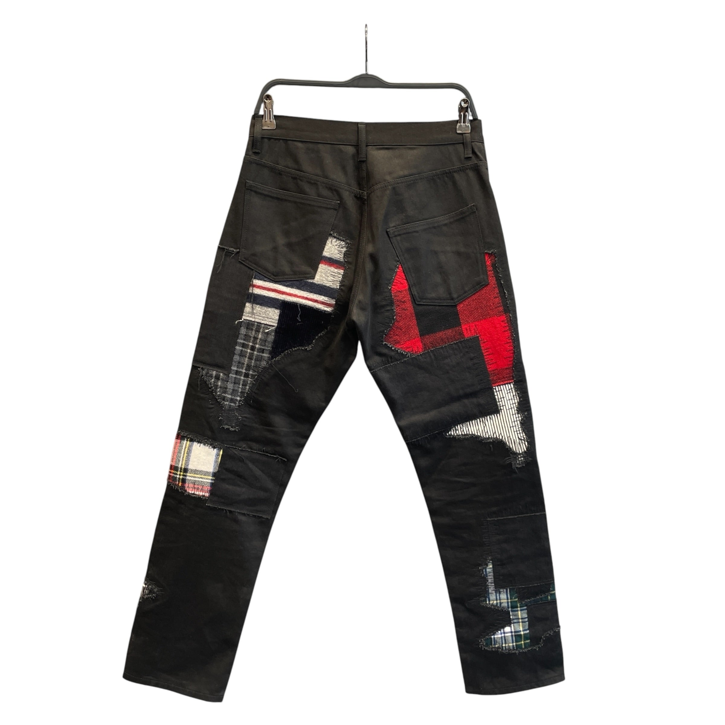 COMME des GARCONS HOMME/Straight Pants/M/Cotton/BLK/patcwork view 2