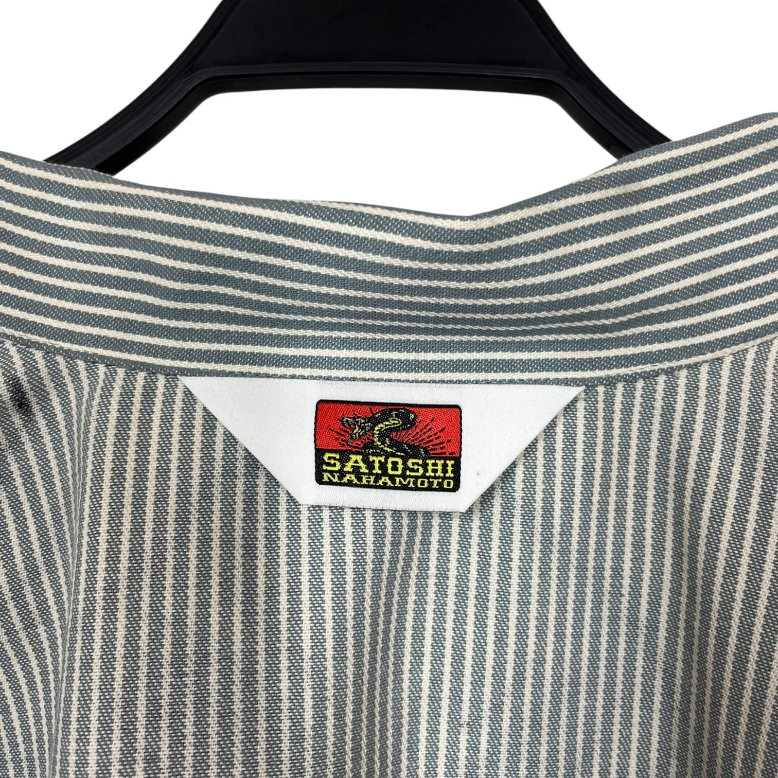 SATOSHI NAKAMOTO/SS Shirt/XXXL/Cotton/IDG/Stripe/PINSTRIPE PRINTED SHIRT view 3
