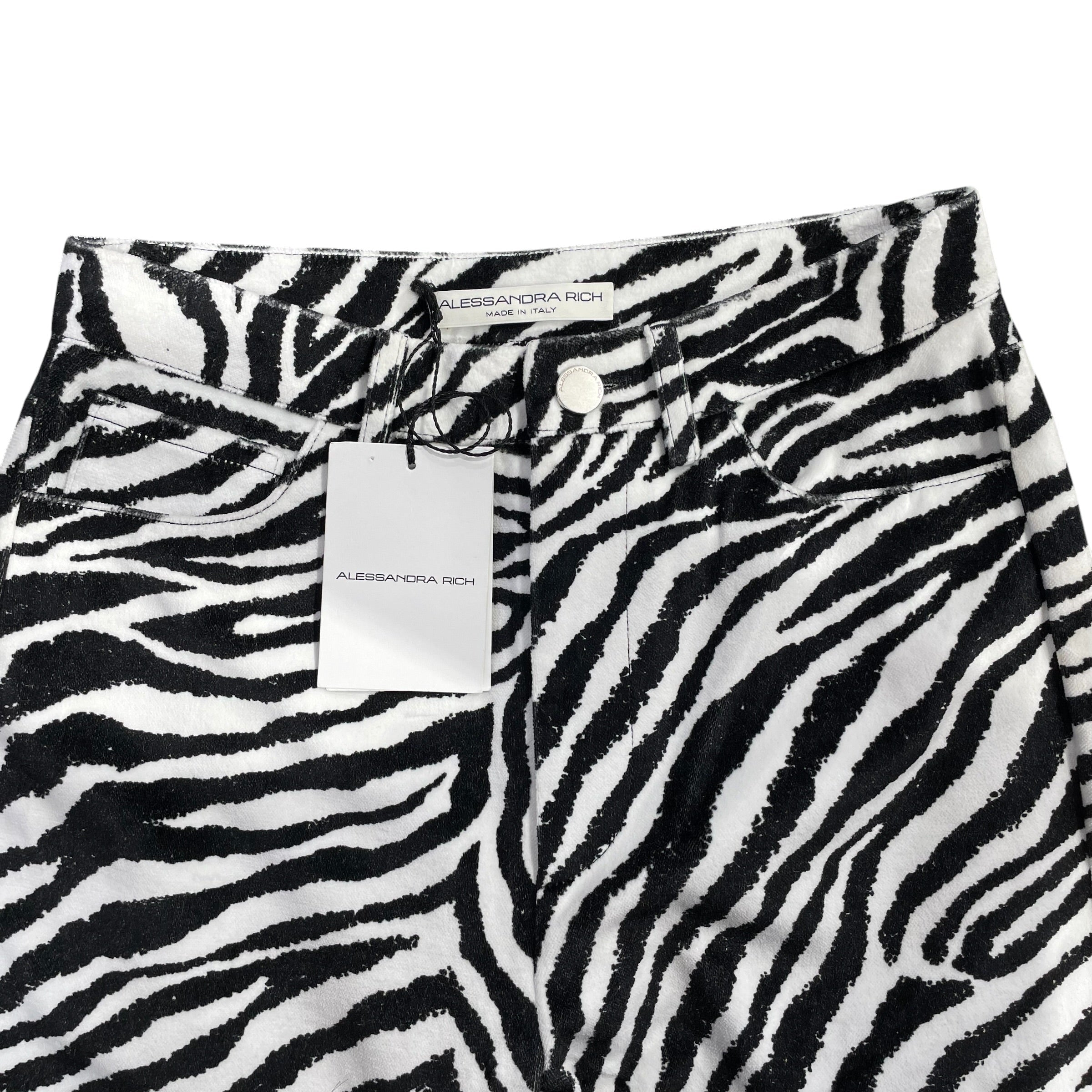 ALESSANDRA RICH///Bootcut Pants/38/Animal Pattern/Denim/WHT//W [Designers] Design/ view 3