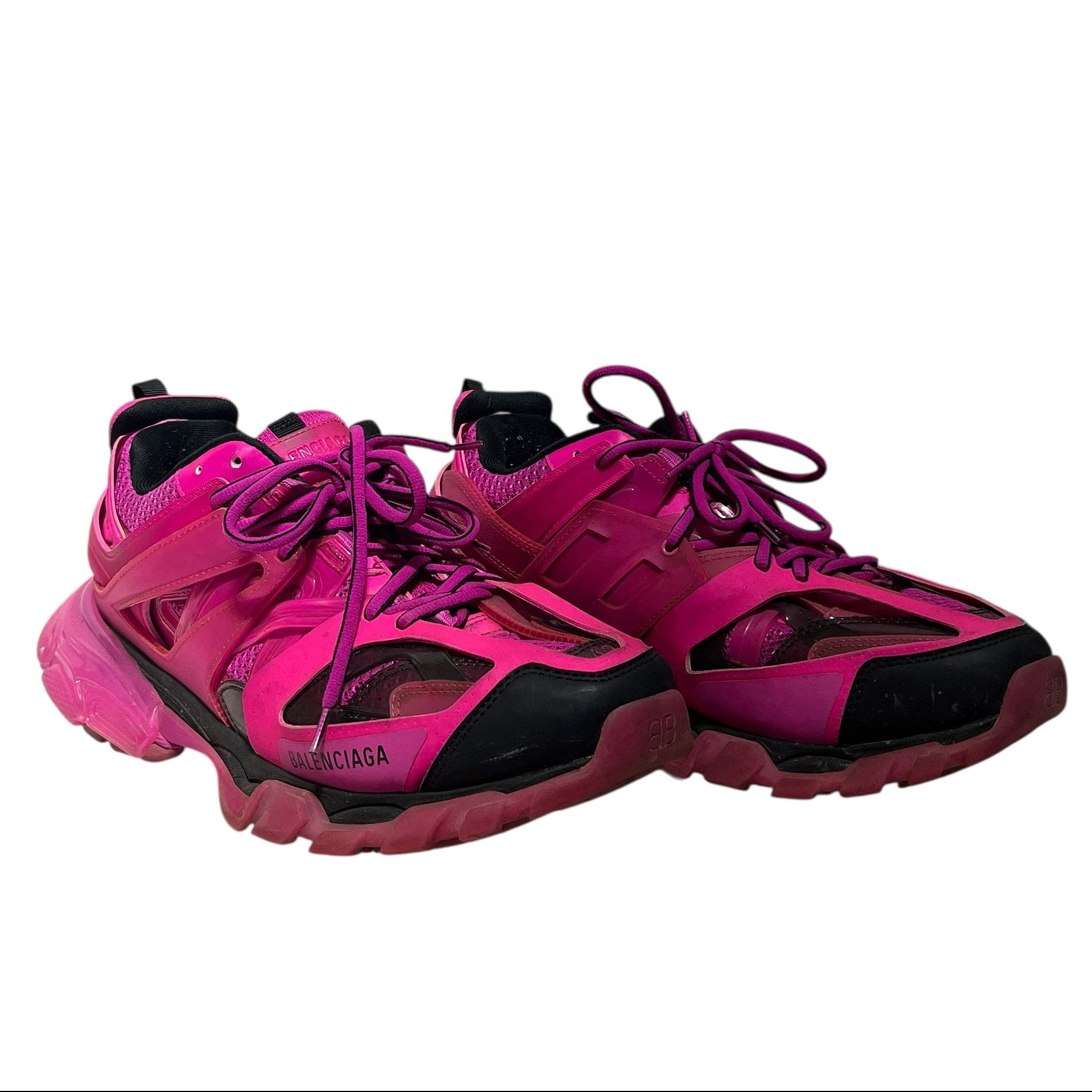 BALENCIAGA/Low-Sneakers/US 12/Cotton/PNK/TRACK CLEAR SOLE DARK PINK view 1