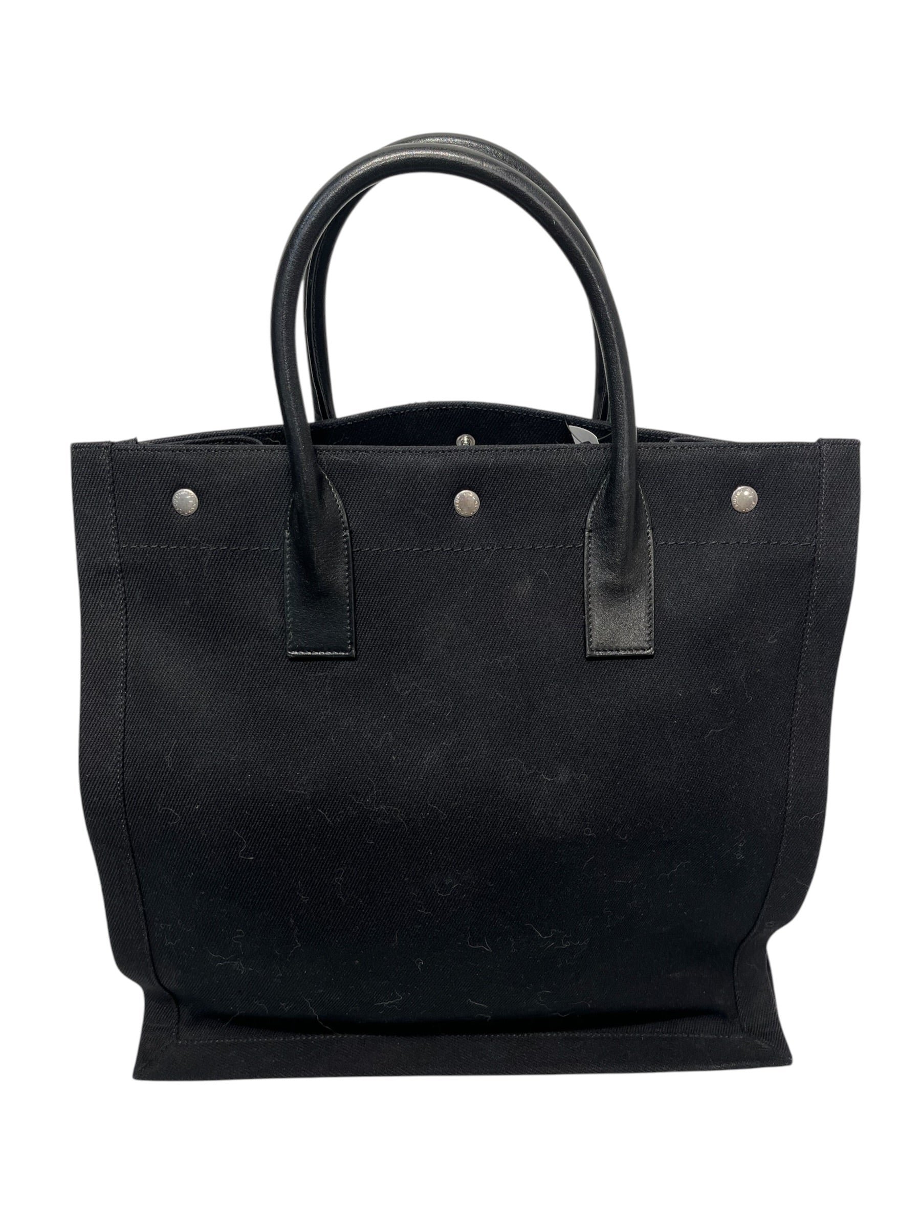 SAINT LAURENT/Tote Bag/Graphic/Cotton/BLK/Canvas Rive Gauche view 3