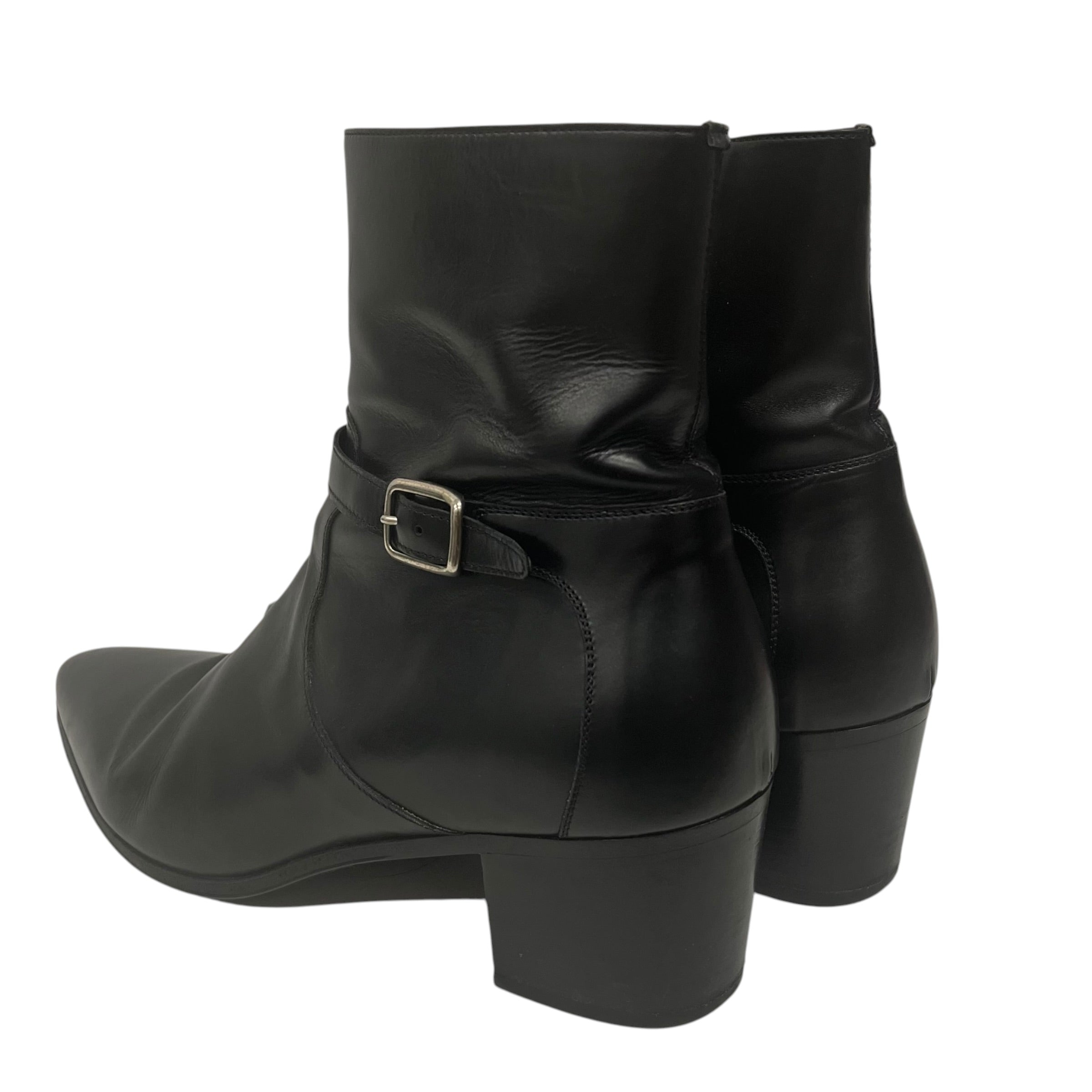 SAINT LAURENT/Boots/US 9/Leather/BLK/Side Zip/ view 2