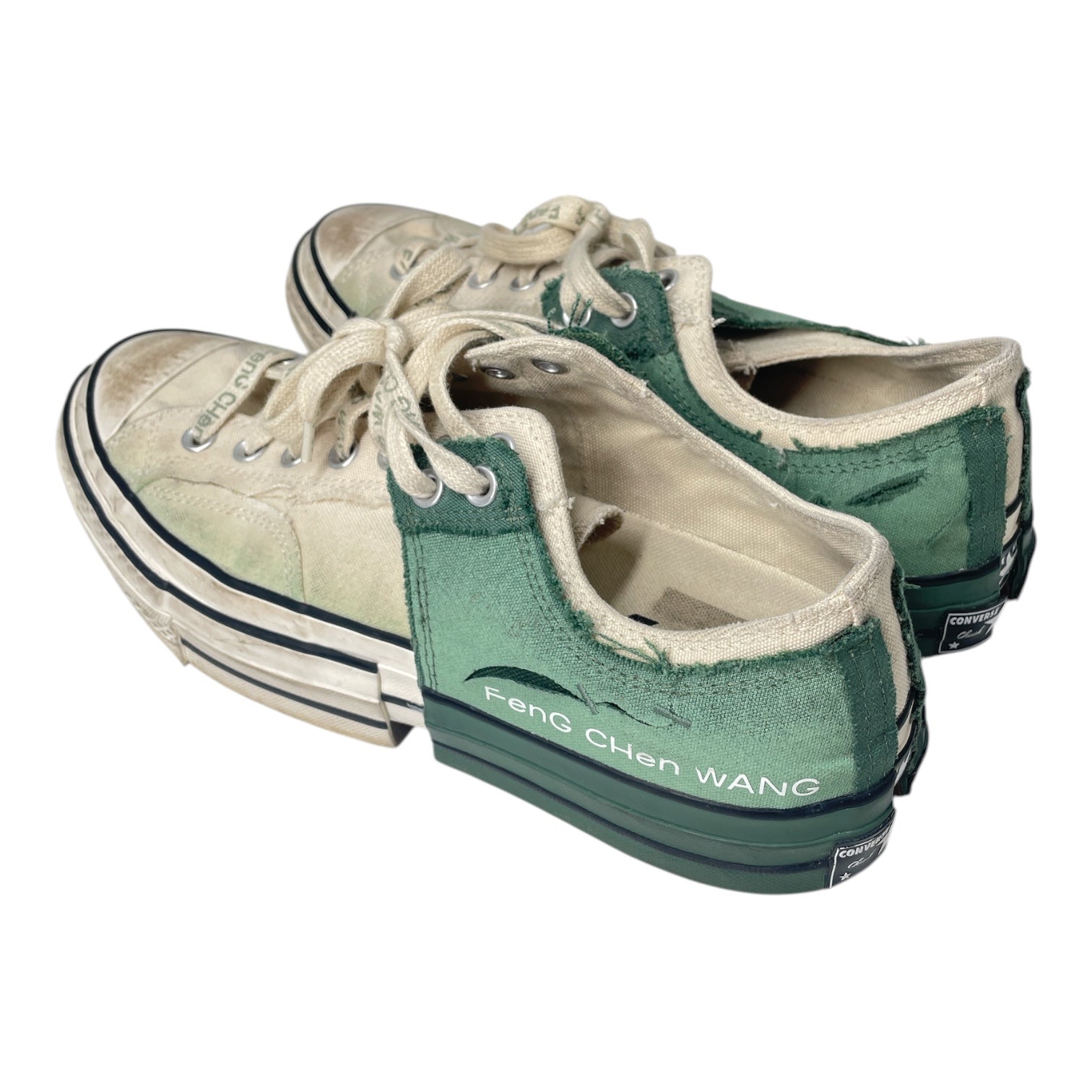 Feng Chen Wang/Low-Sneakers/US 10.5/Cotton/GRN/CONVERSE COLLAB WHITEGREEN view 2