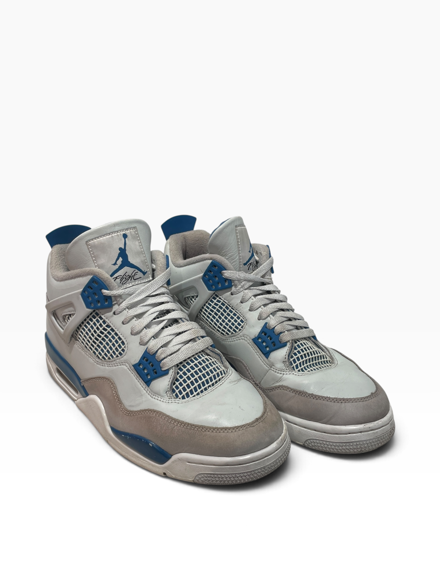 JORDAN BRAND/Hi-Sneakers/FREE/Acrylic/WHT/jordan 4 retro military blue view 1