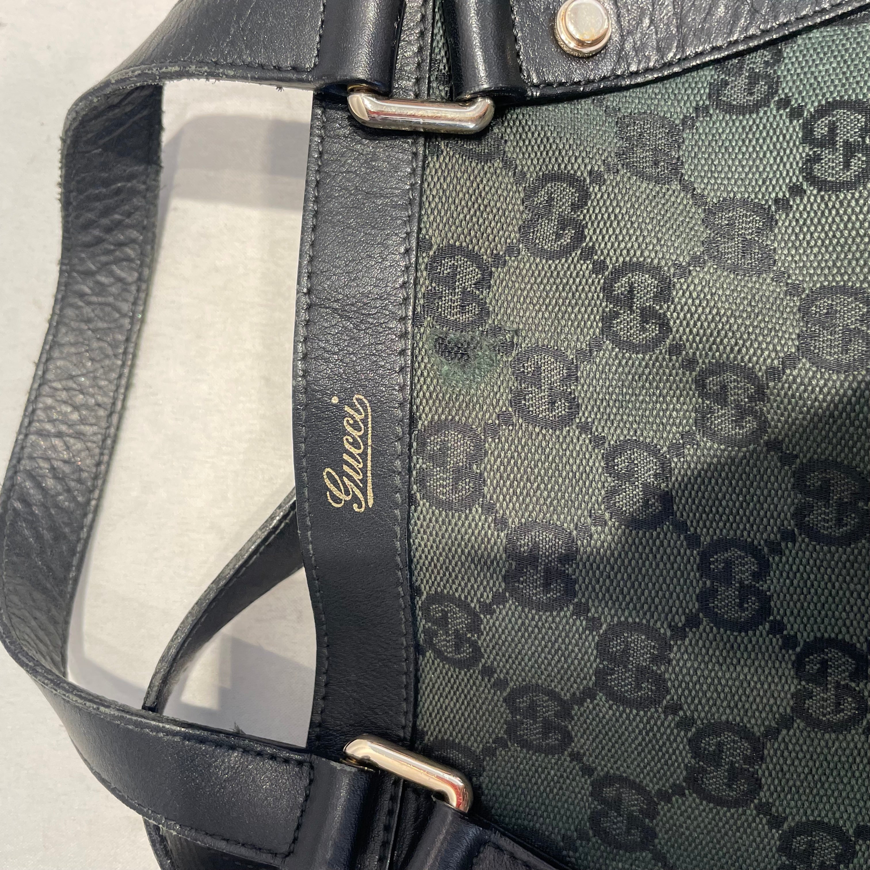 GUCCI/Tote Bag/Monogram/Cotton/GRN/Canvas Abrey Hobo view 9