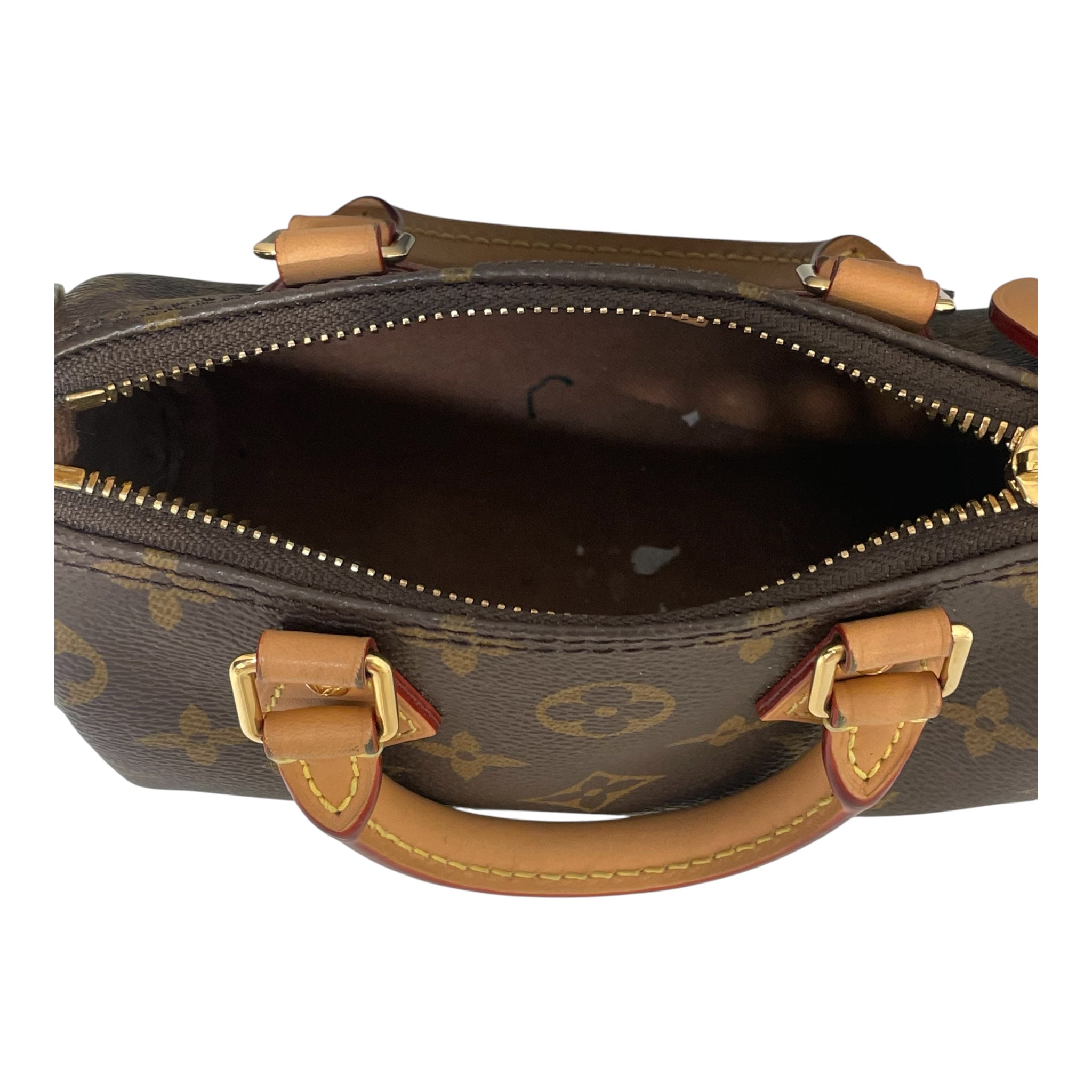 LOUIS VUITTON/Cross Body Bag/Monogram/Leather/BRW/Nano Speedy view 5