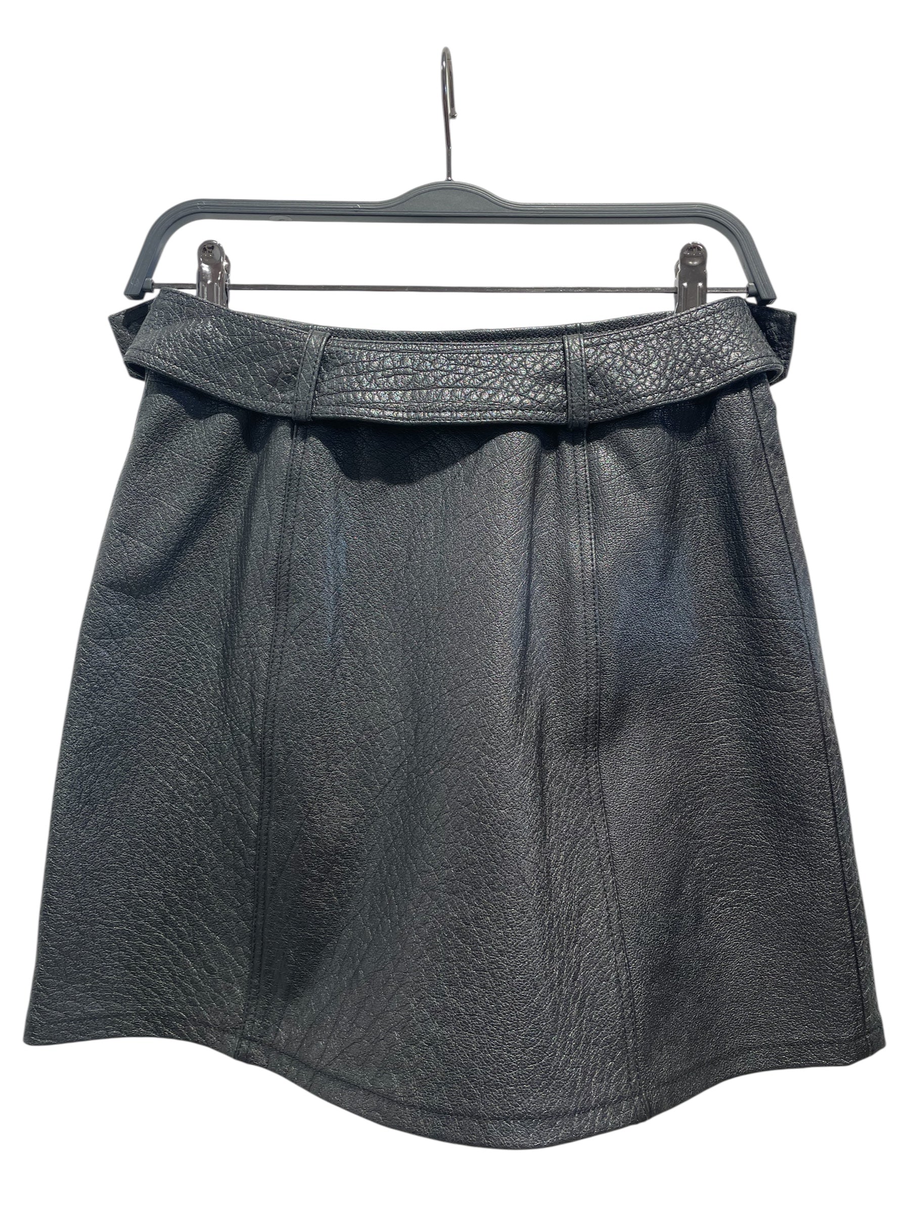Alexander McQueen/Skirt/38/Leather/BLK/mcqueen leather skirt view 2