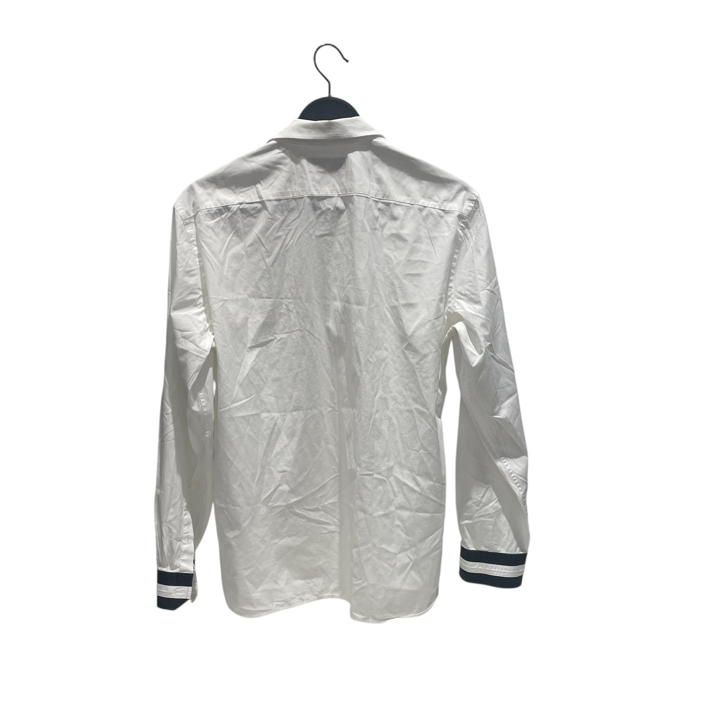 BURBERRY LONDON/Flannel Shirt/M/Cotton/WHT/Burberry Embroidered Stripe view 2