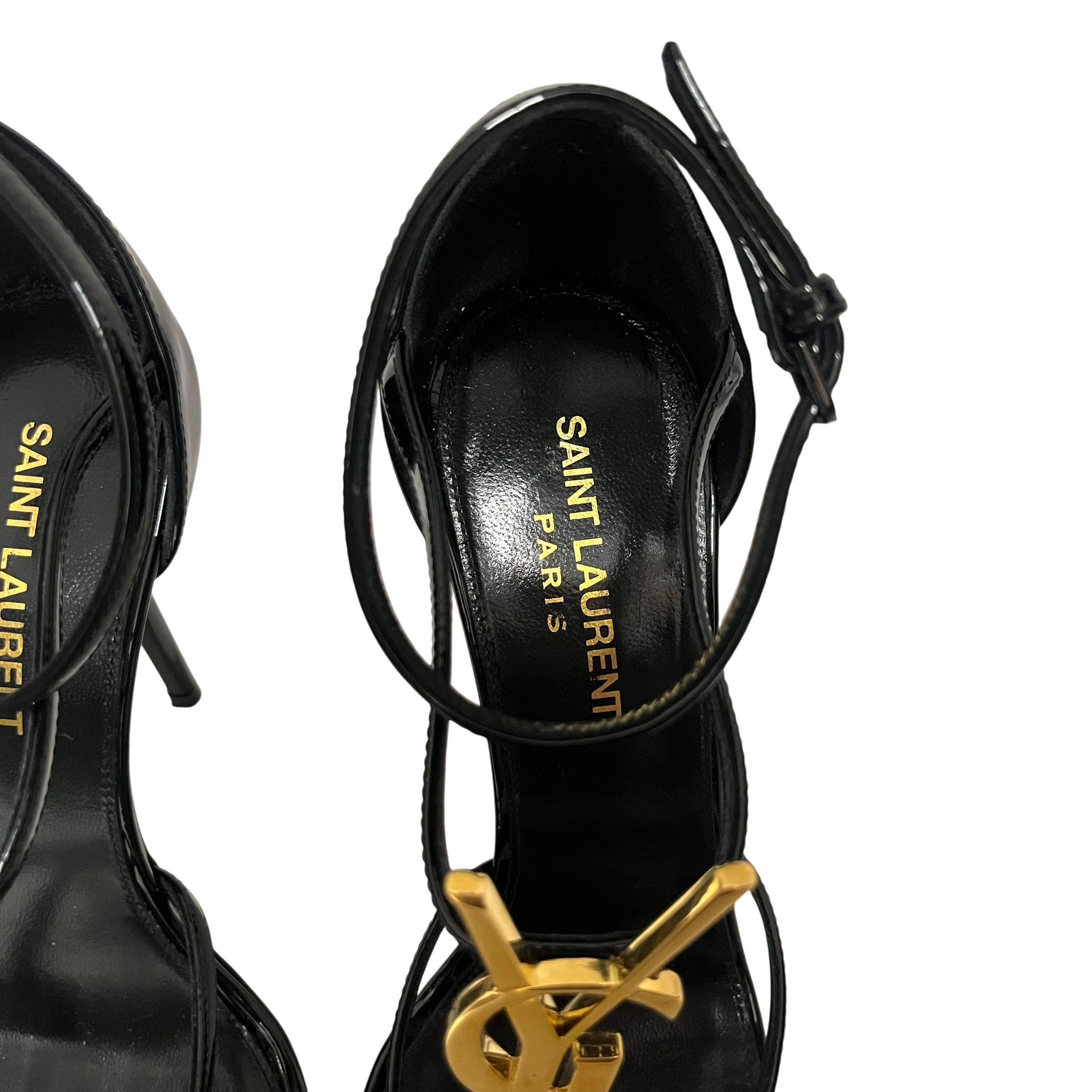YVES SAINT LAURENT/Heels/EU 37/Leather/BLK/letter ysl HEELS view 5