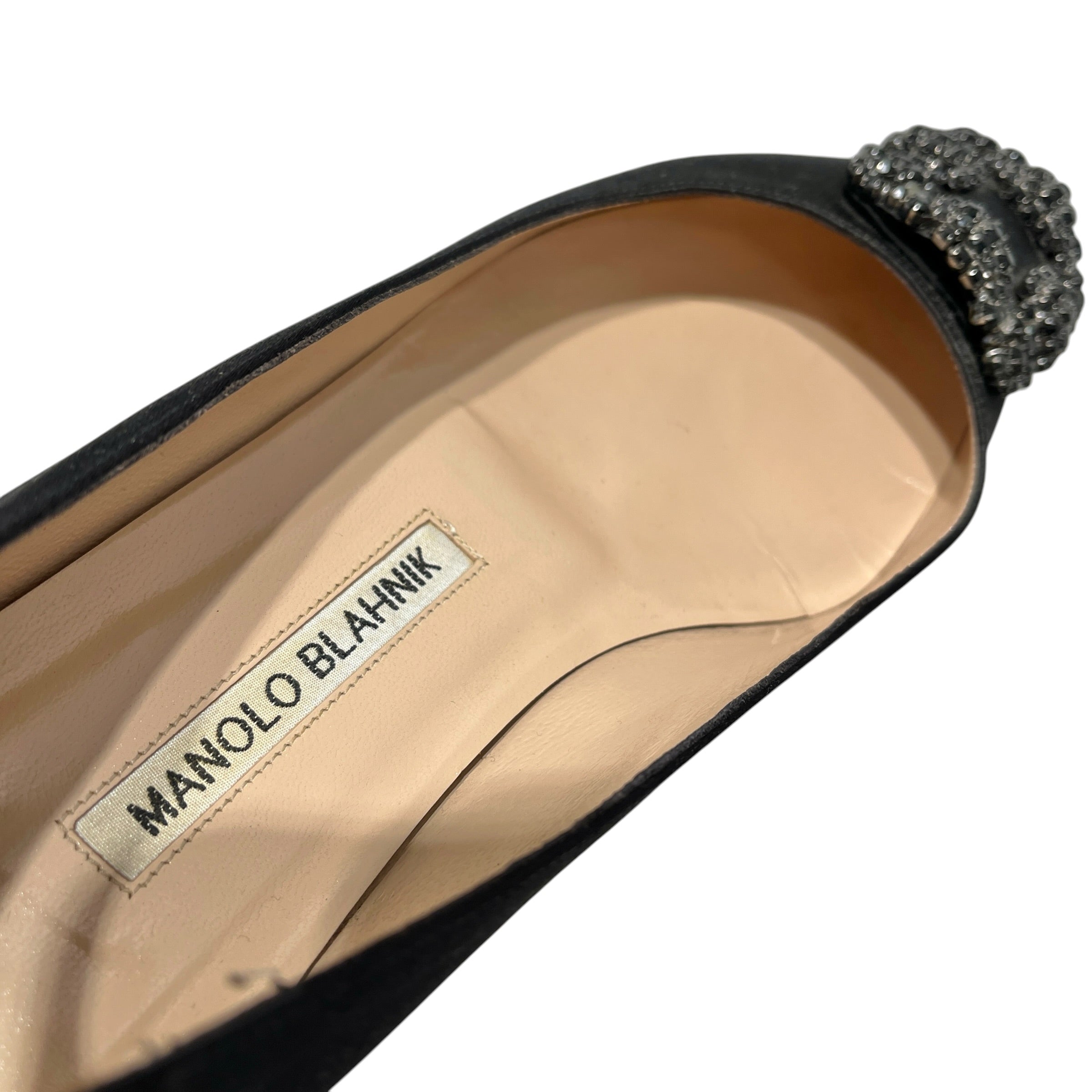MANOLO BLAHNIK/Flat Shoes/EU 36.5/BLK/jewel flat view 4