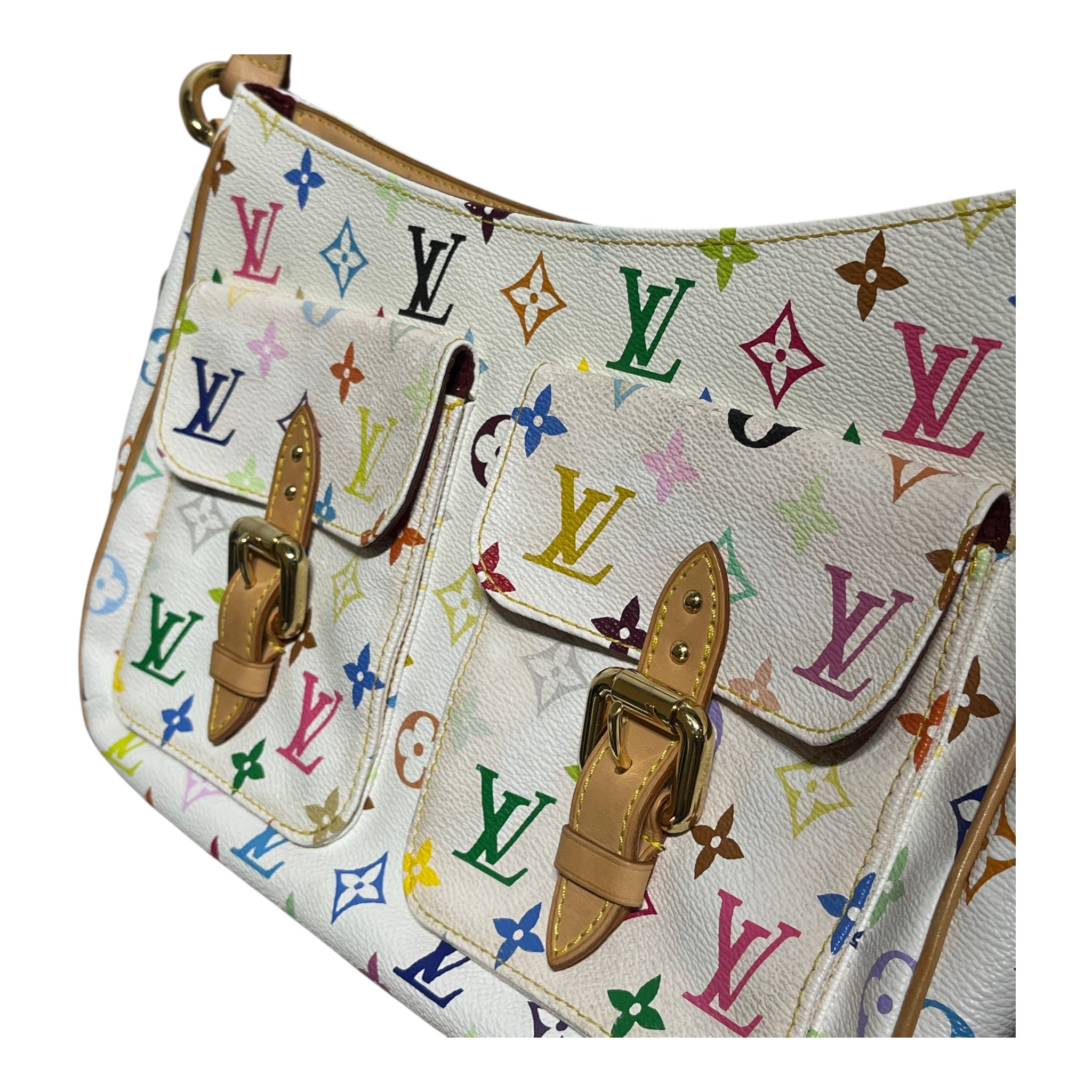 LOUIS VUITTON/Hand Bag/Monogram/Leather/WHT/TAKASHI MURAKAMI LODGE PM view 6
