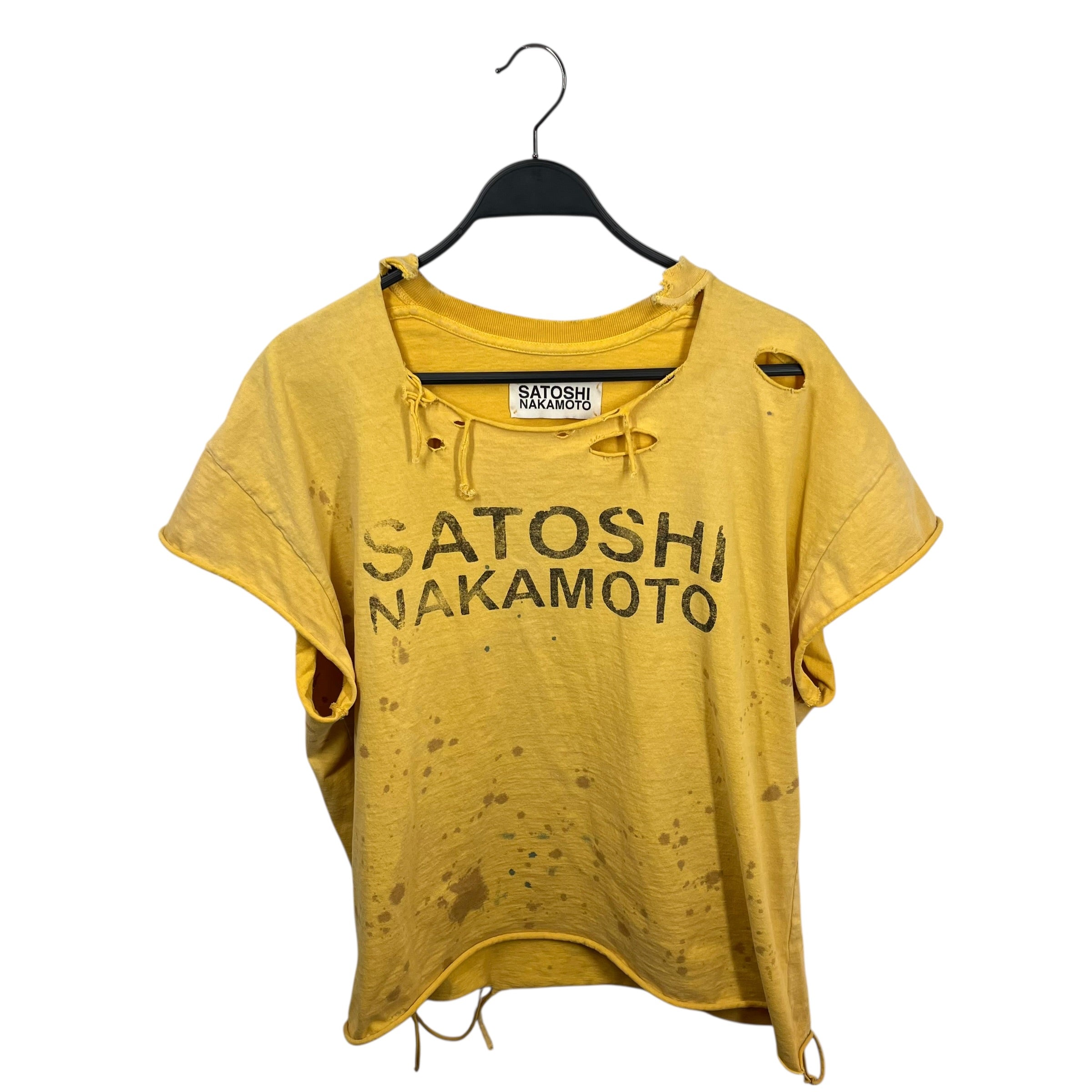 SATOSHI NAKAMOTO/T-Shirt/XL/Cotton/IDG/Paint Effect T-Shirt view 1
