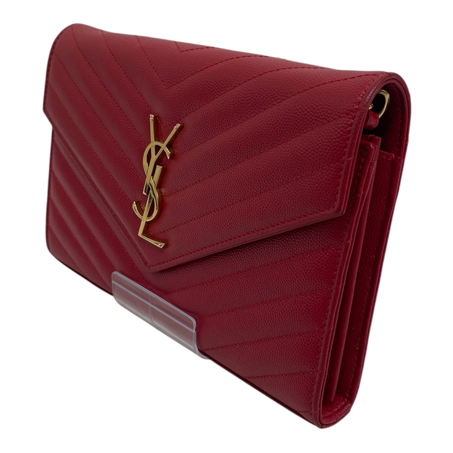 SAINT LAURENT/Bag/Leather/RED/MONOGRAM ENVELOPE BAG view 2