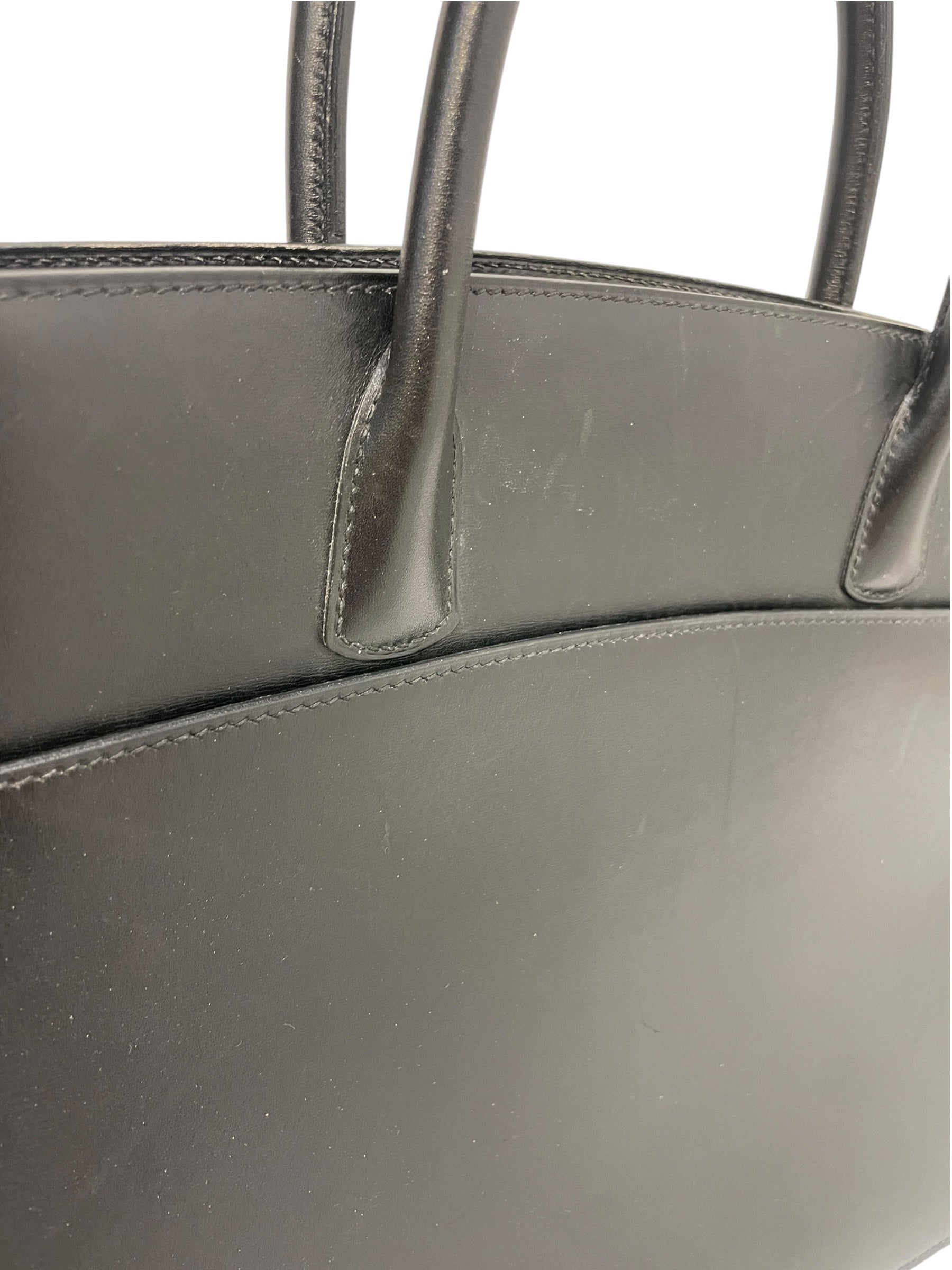 HERMES/Tote Bag/Leather/Black/whitebus tote view 6