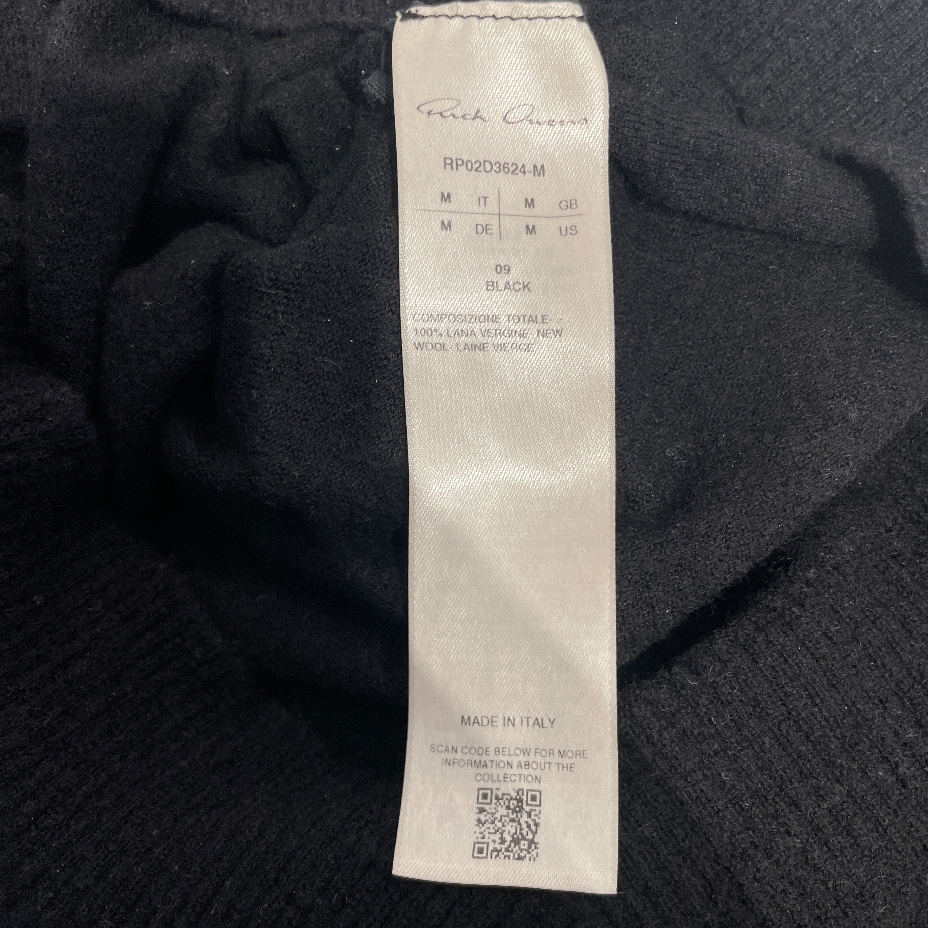 Rick Owens/Tops/M/Wool/BLK/porterville 24 ls view 3