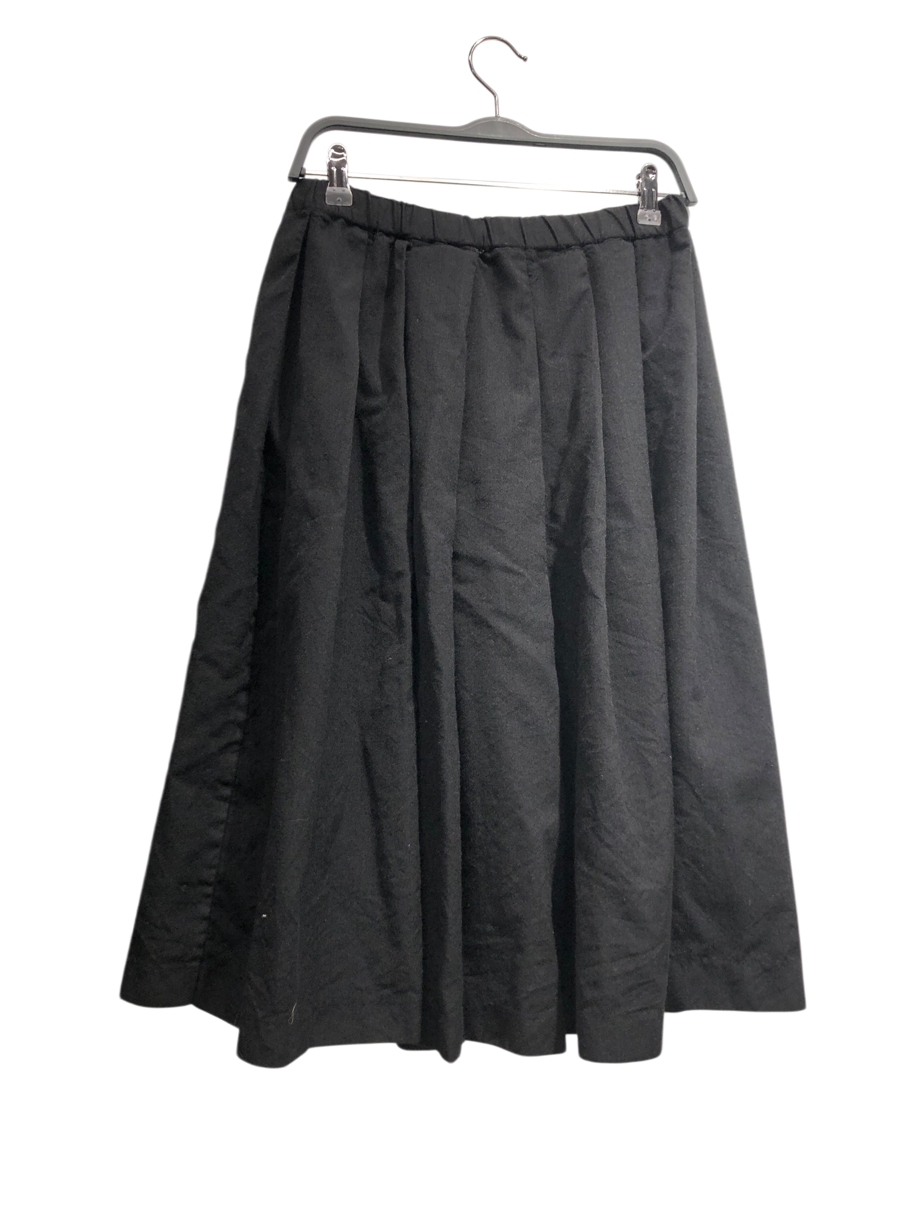 BLACK COMME des GARCONS/Skirt/S/Wool/BLK/WIDE PLEATED WOOL SKIRT view 2