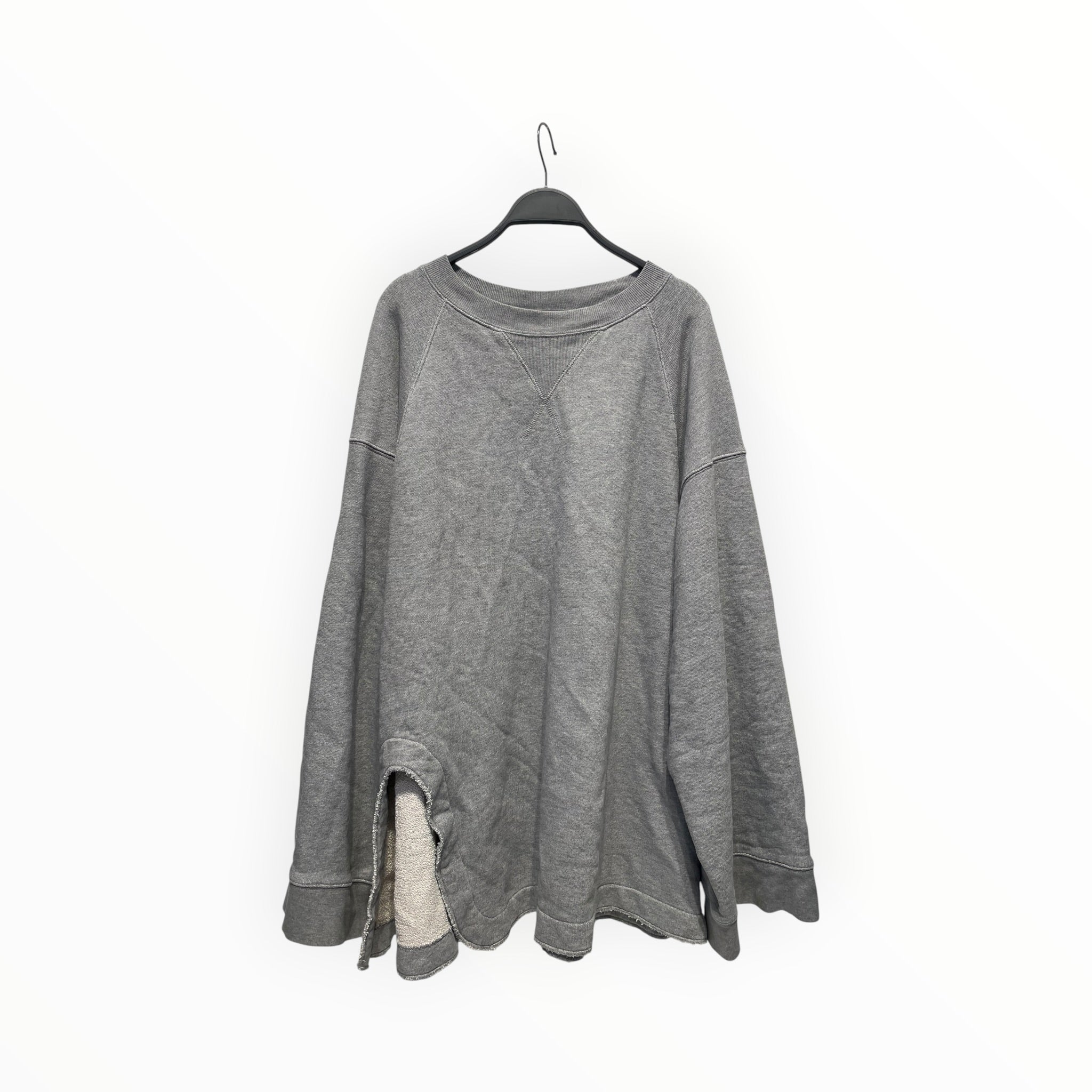 DRIES VAN NOTEN/Sweatshirt/L/Cotton/GRY/Dries Van Noten Asymmetrical view 1